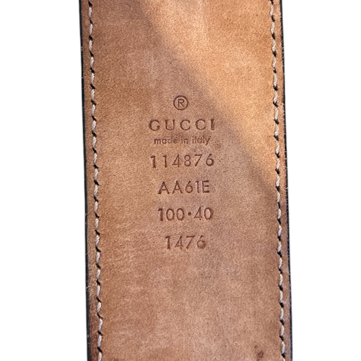 GUCCI/Accessories/Leather/NVY/M's/GG embossed belt view 3