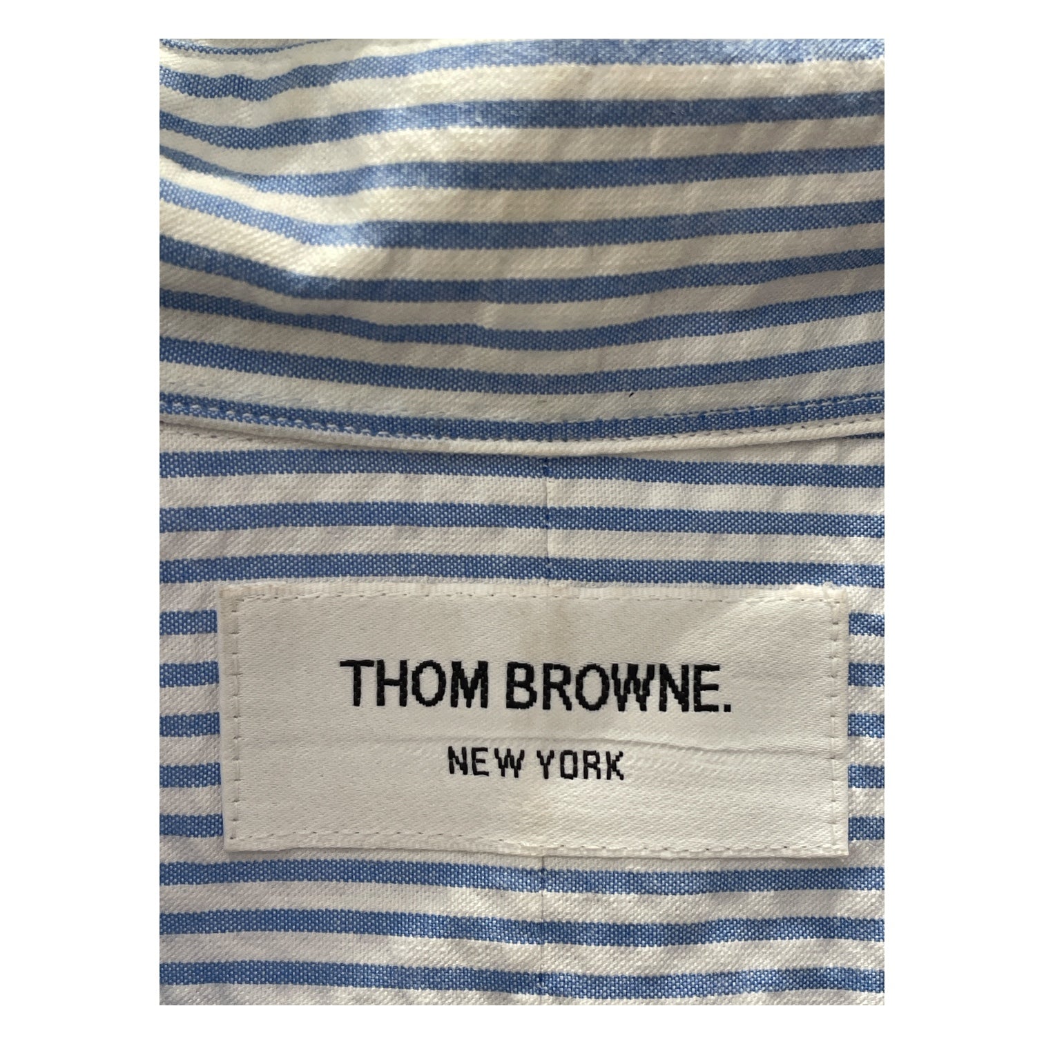 THOM BROWNE. NEW YORK/SS Shirt/4/WHT/Stripe/ view 3