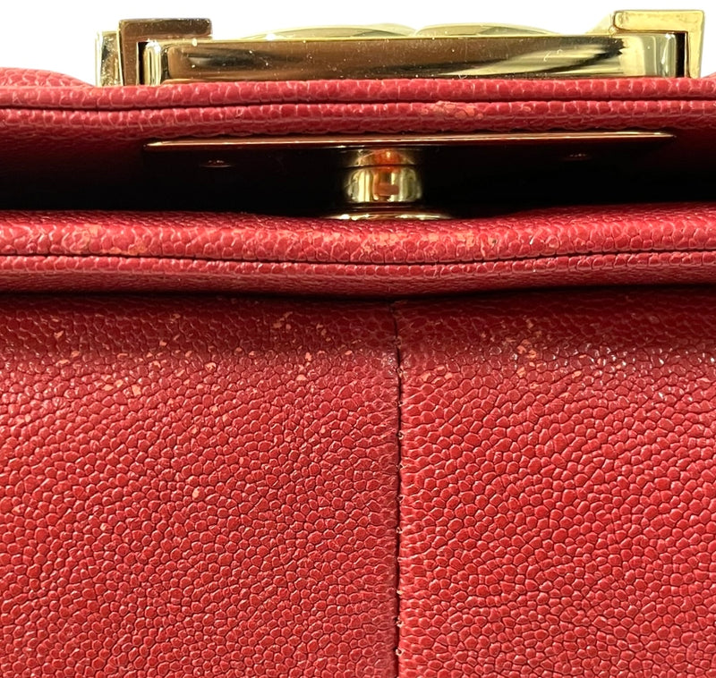 CHANEL/Hand Bag/Leather/RED/CHEVRON 30383448