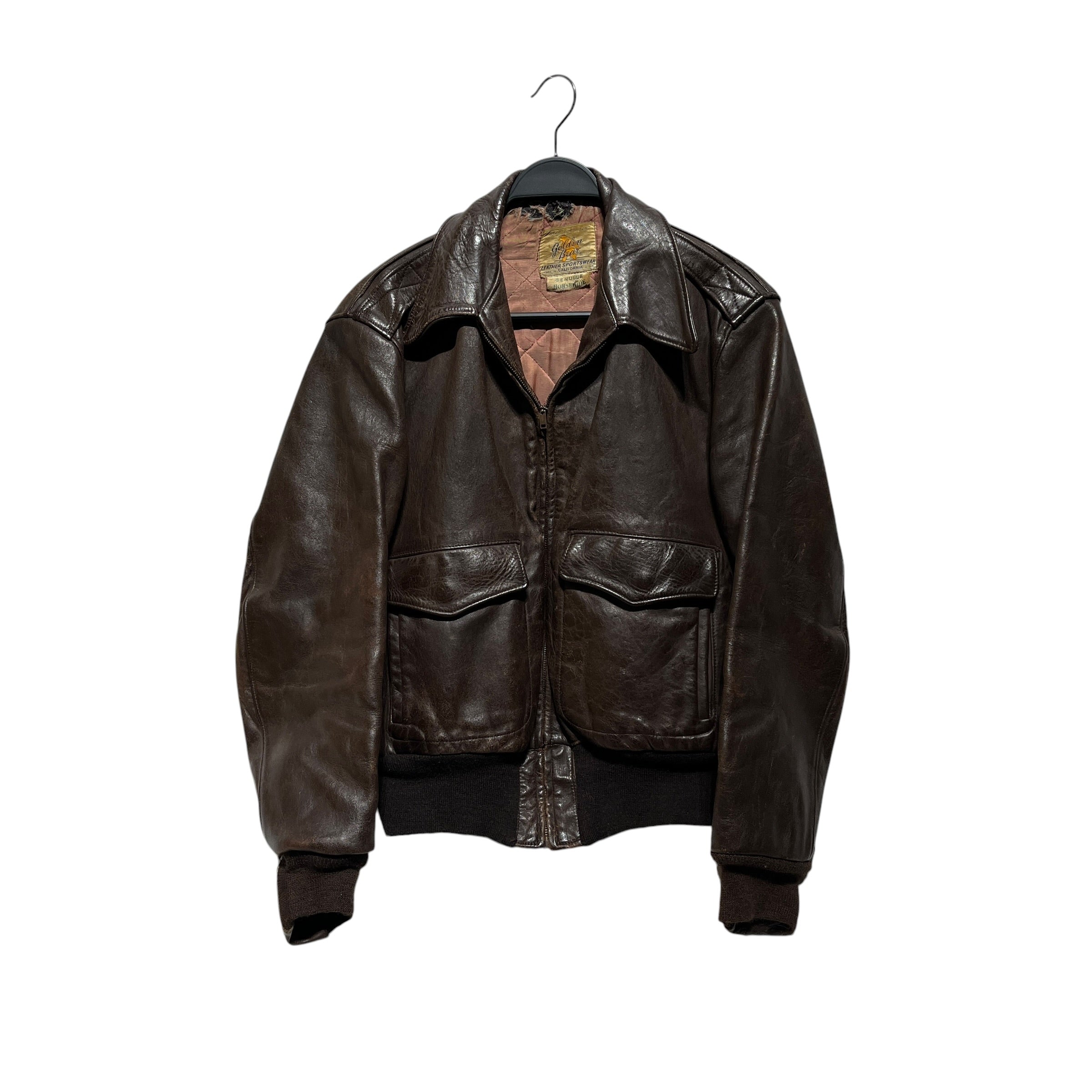 GOLDEN BEAR /Leather Jkt/S/Leather/BRW/ view 1