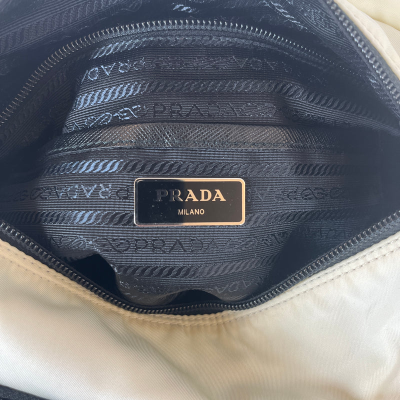 PRADA/Bag/Nylon/WHT/Studded