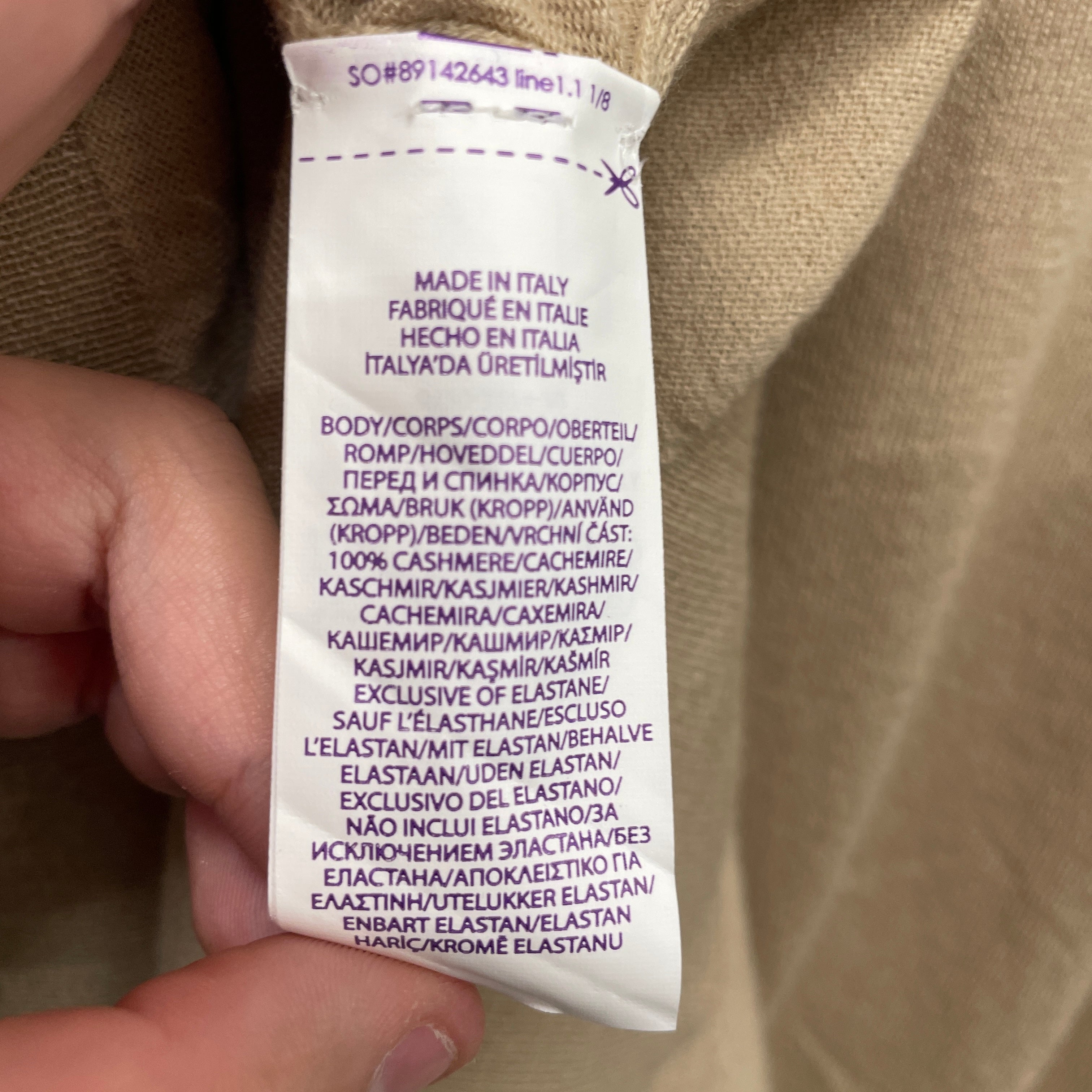 RALPH LAUREN PURPLE LABEL/LS T-Shirt/L/Cashmere/CRM/ view 4