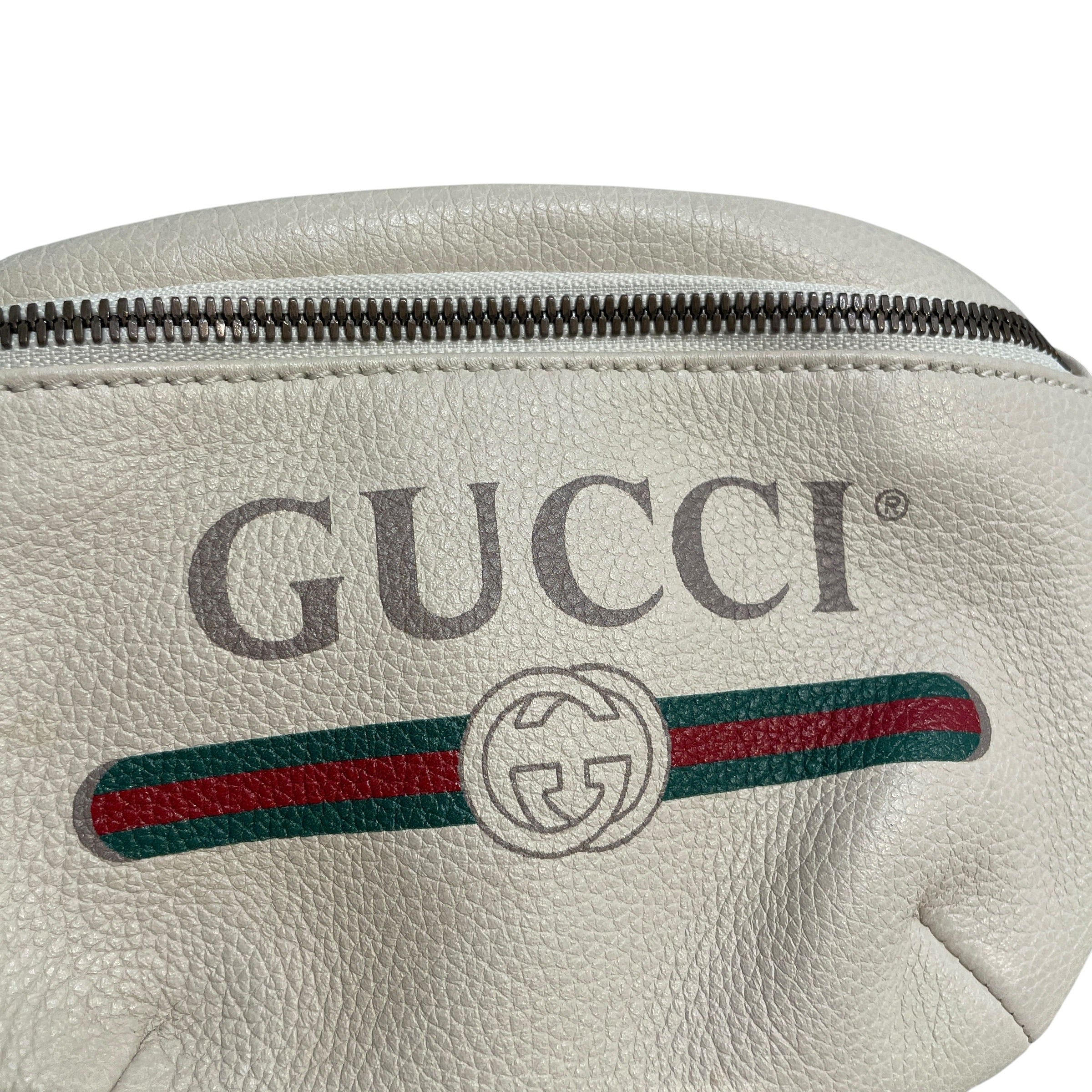 GUCCI/Fanny Pack/Graphic/Leather/WHT/Logo Belt Bag view 3