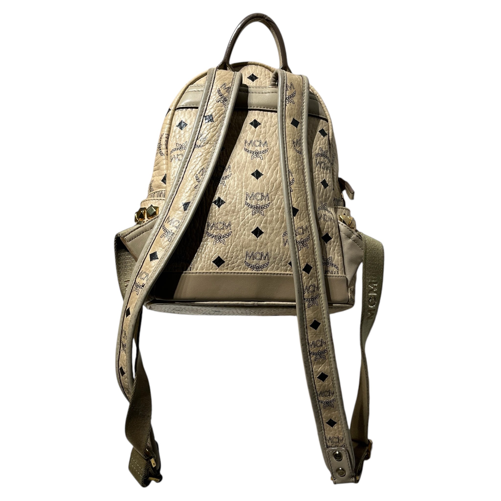 MCM/Backpack/Monogram/Leather/BEG/MINI STUDDED view 3