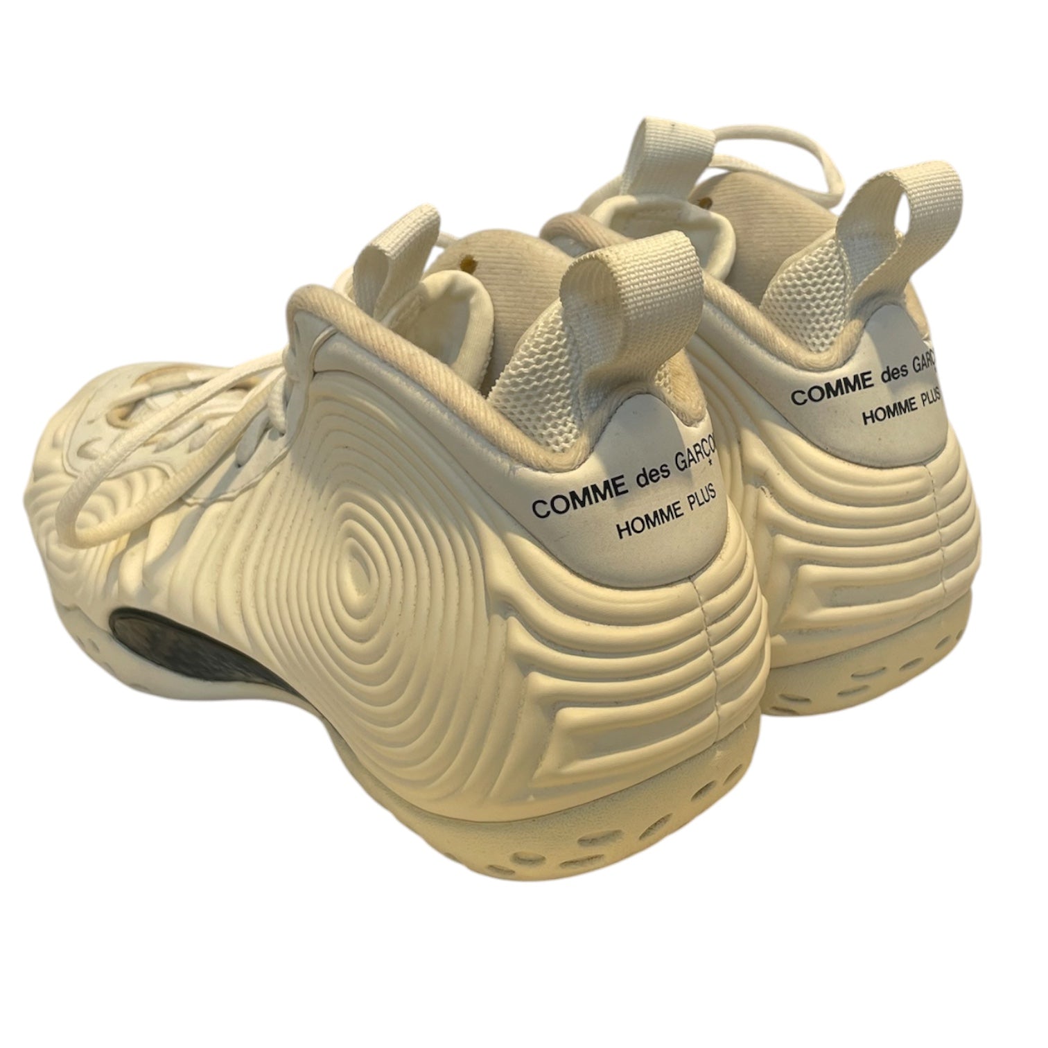COMME des GARCONS HOMME/Hi-Sneakers/US 7/Cotton/WHT/foamposites/air bubble on tong view 2