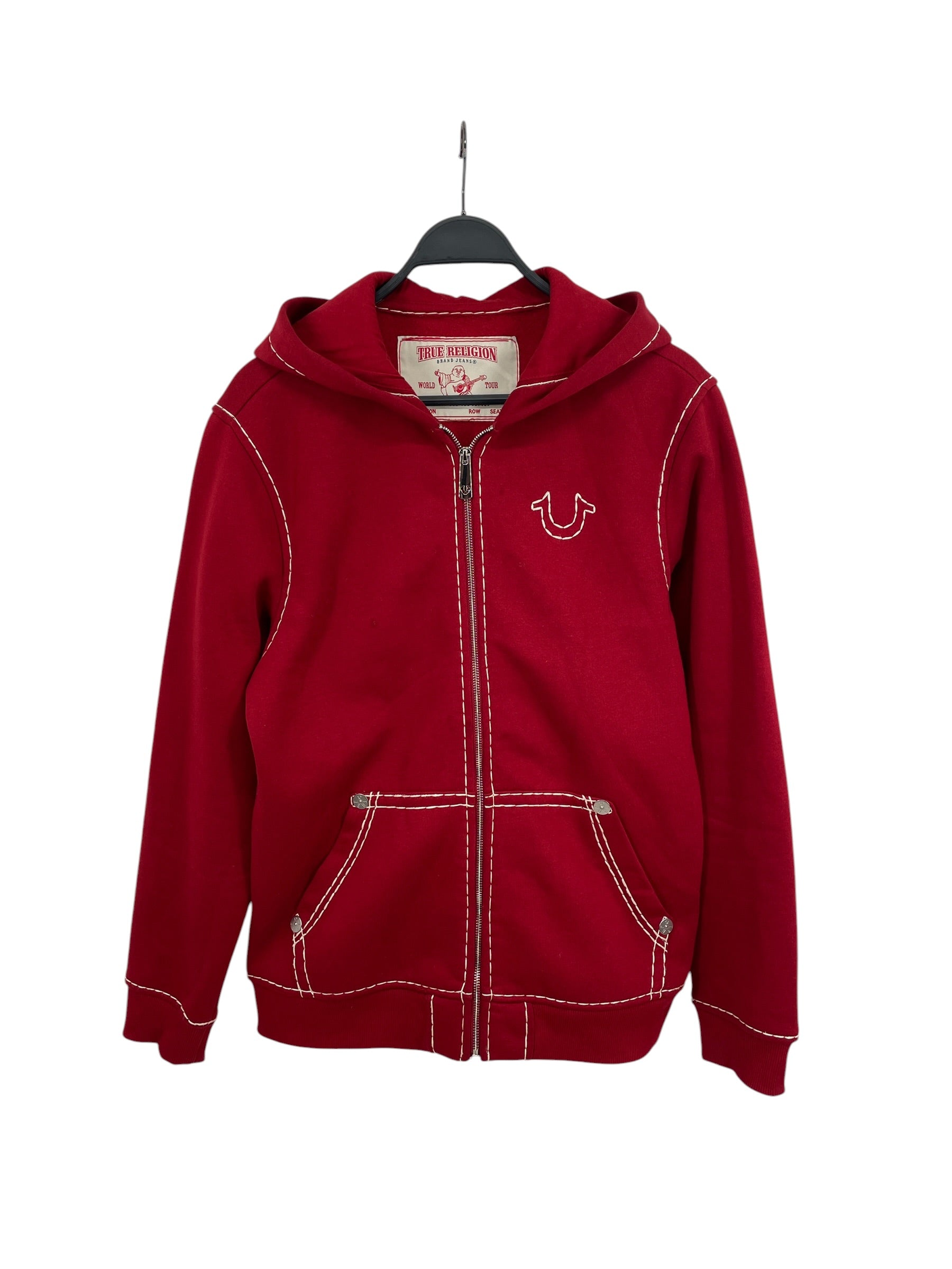 TRUE RELIGION/Hoodie/Cotton/RED/WHITE ACCENT STITCHING view 1