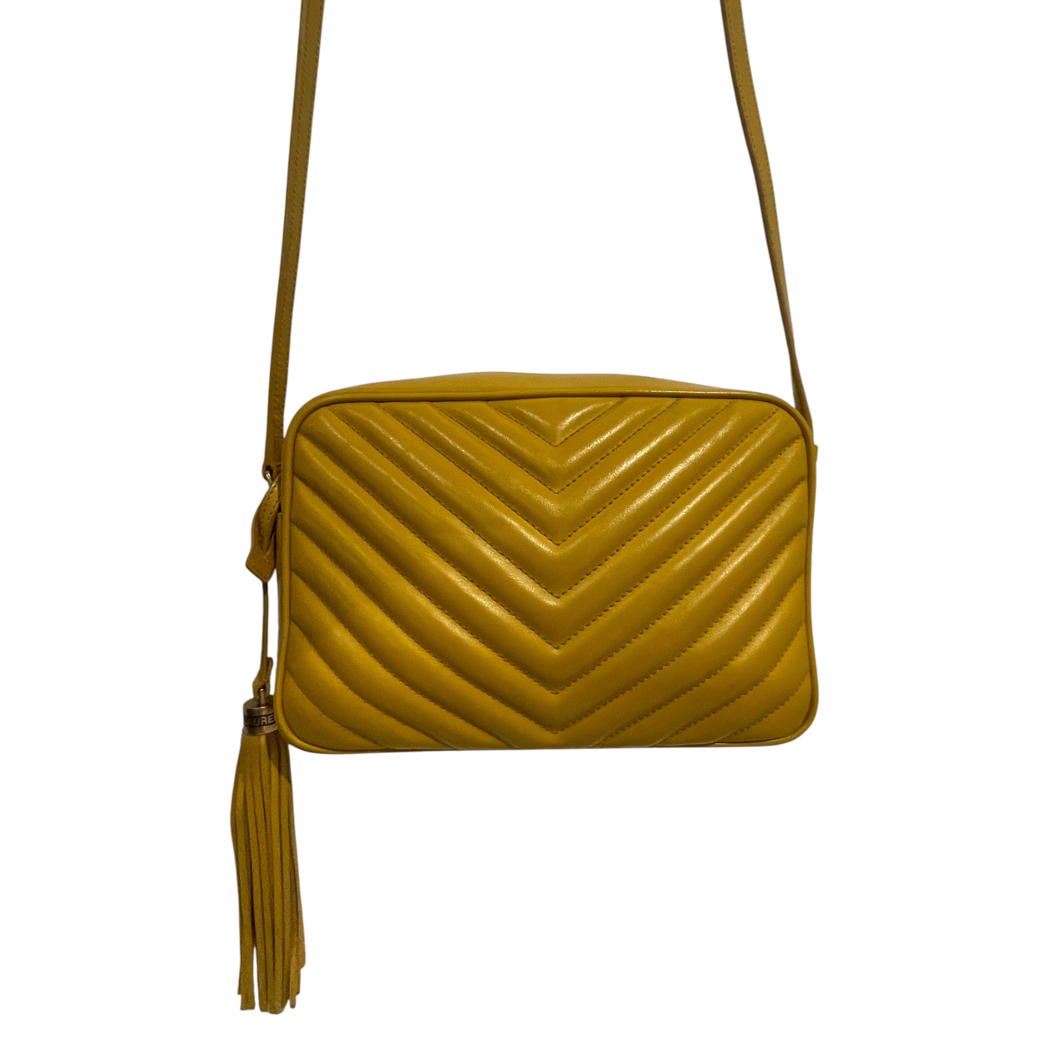 YVES SAINT LAURENT/Cross Body Bag/Leather/YEL/GLD Hardware Mini view 4