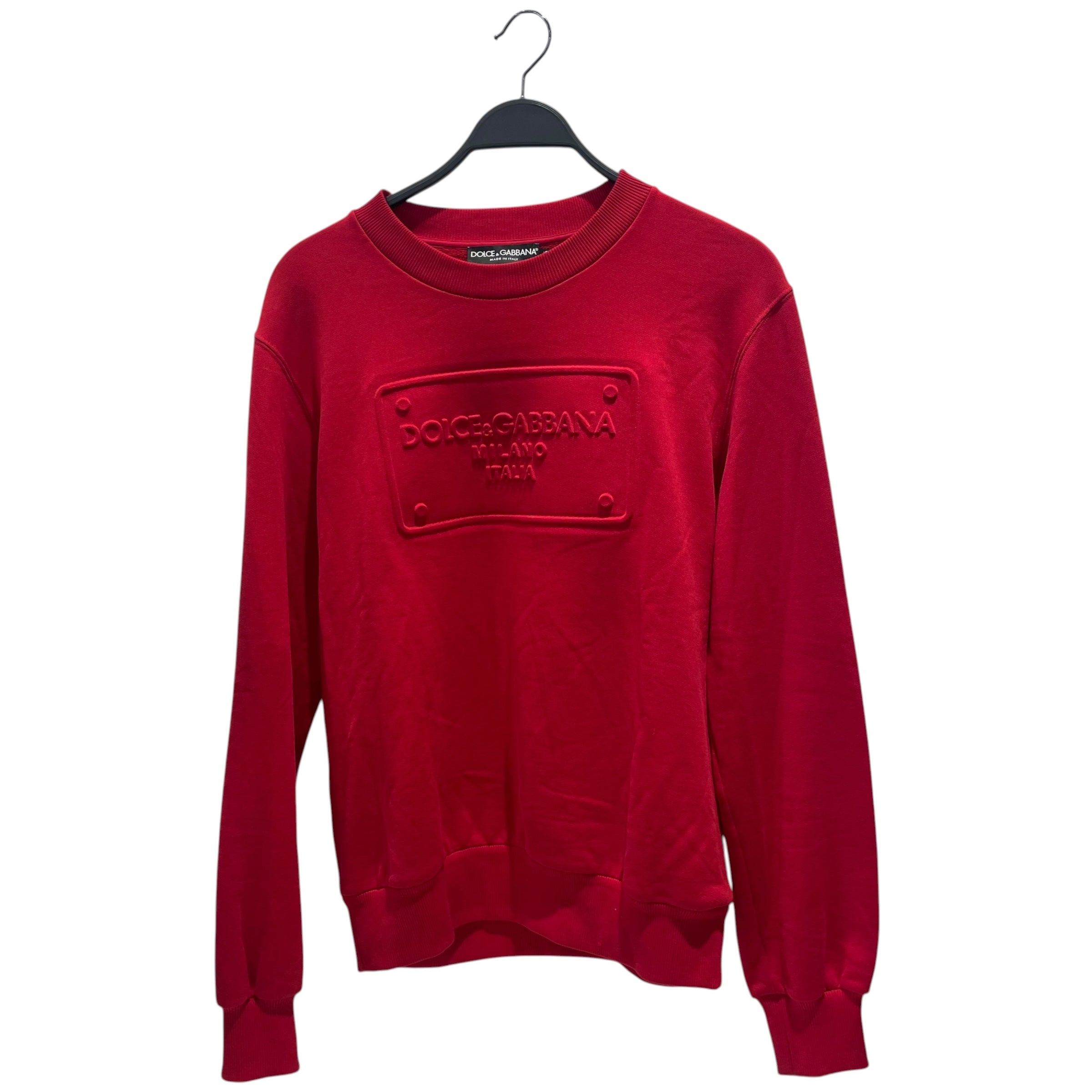 DOLCE&GABBANA/Sweatshirt/46/Cotton/RED/ embossed logo plate view 1
