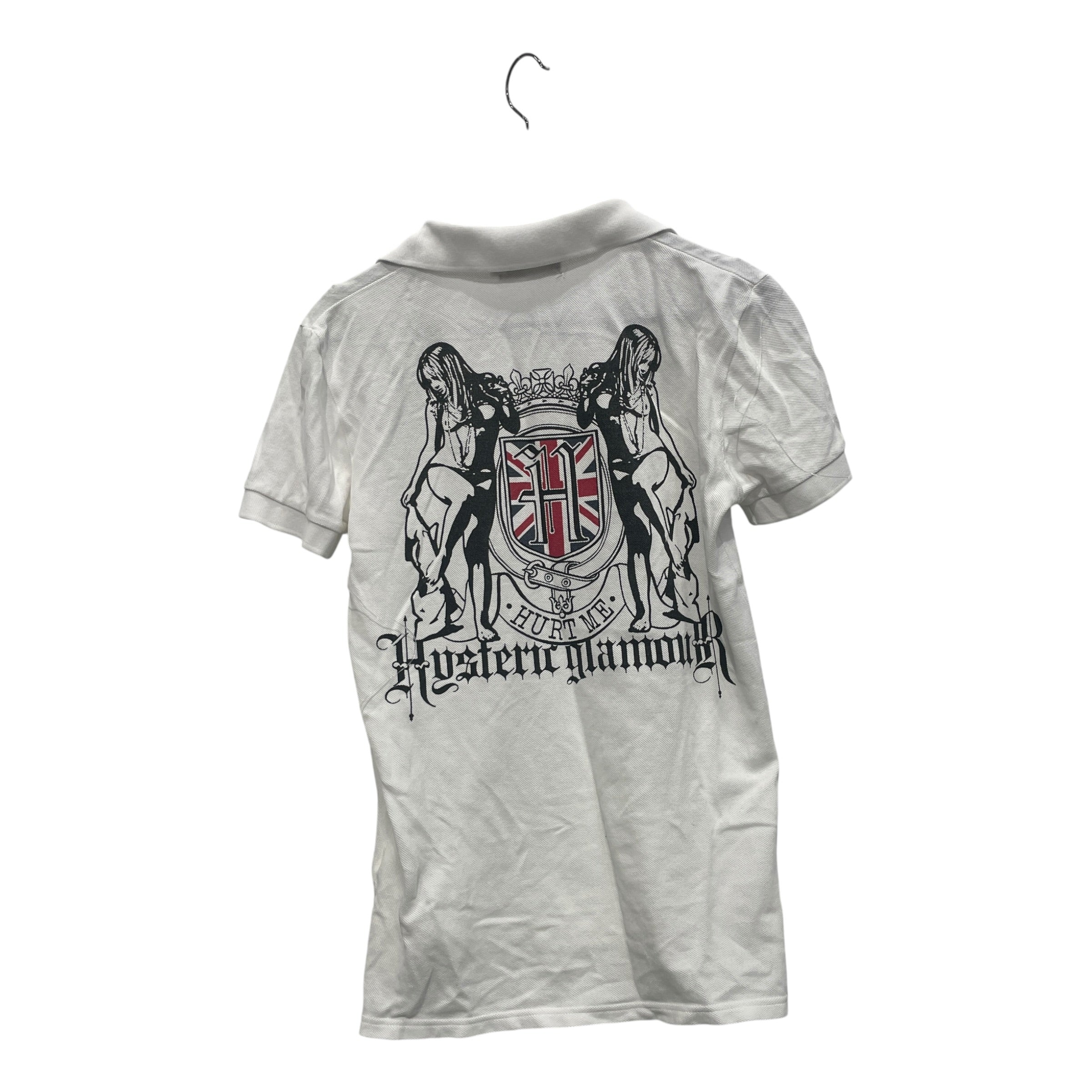 HYSTERIC GLAMOUR/Polo, Rugby/S/Graphic/Cotton/WHT/hurt me union jack view 2