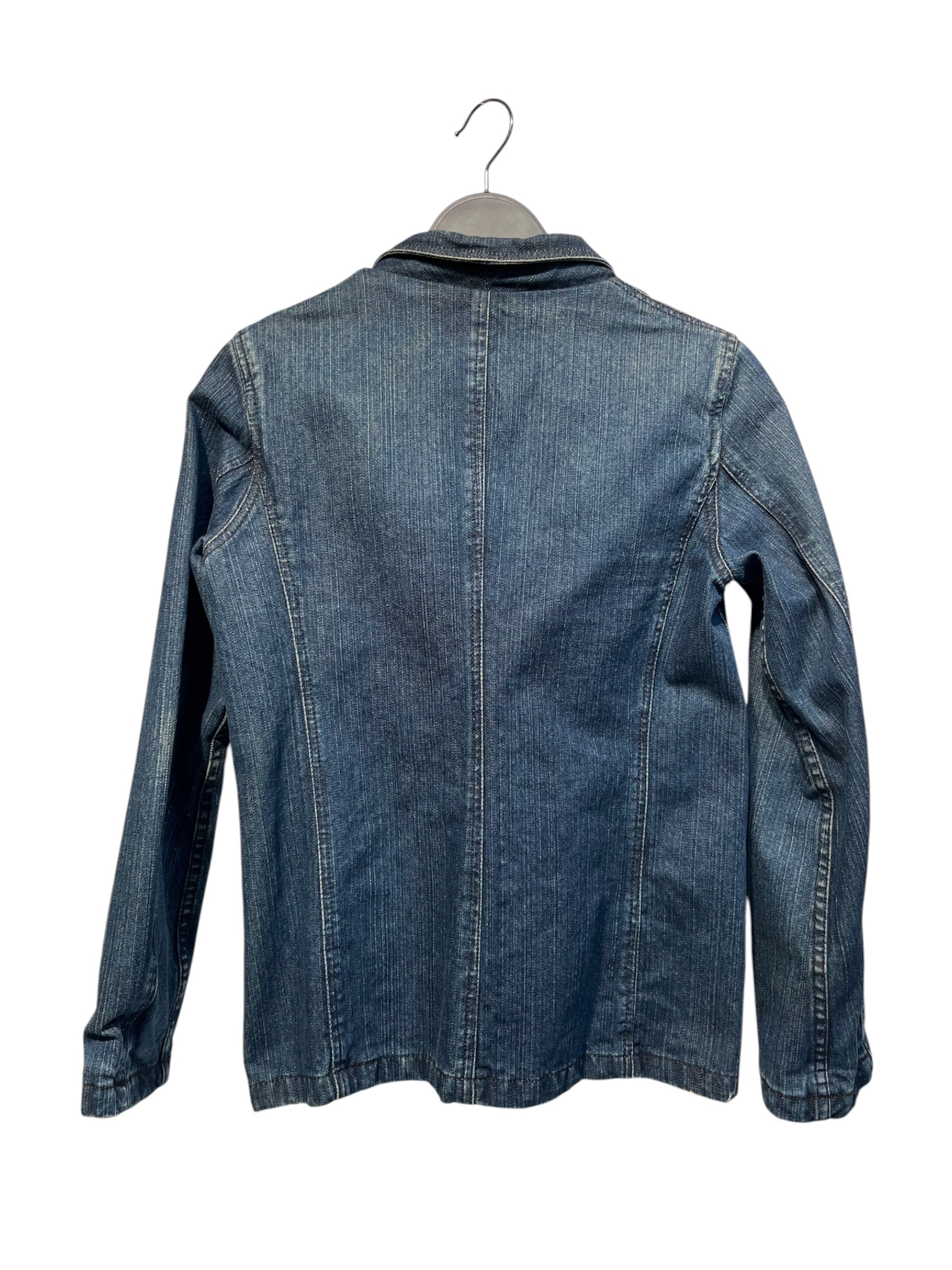 agnes b./Denim Jkt/S/Cotton/NVY/CHORE COAT STRIPE LINED view 2