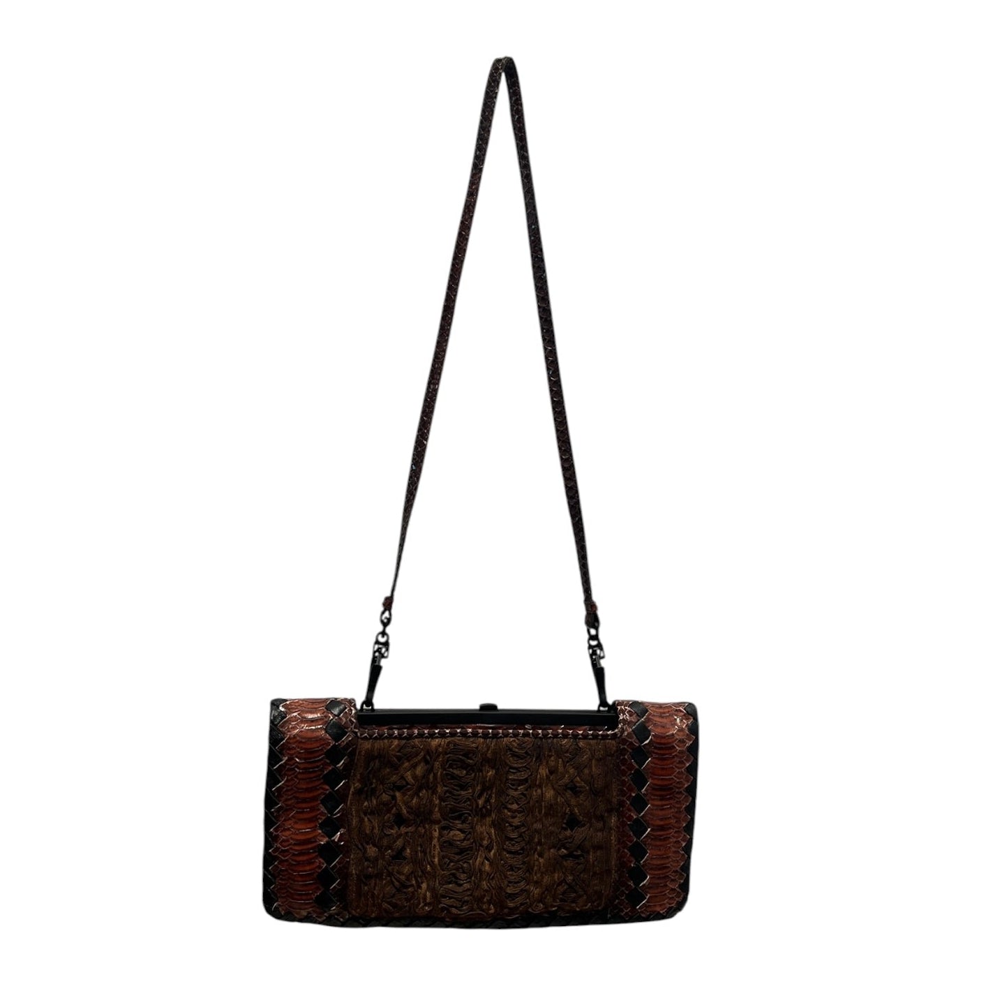 BOTTEGA VENETA/Bag/Animal Pattern/Leather/BRW/PYTHON EVENING SHOULDER BAG view 1