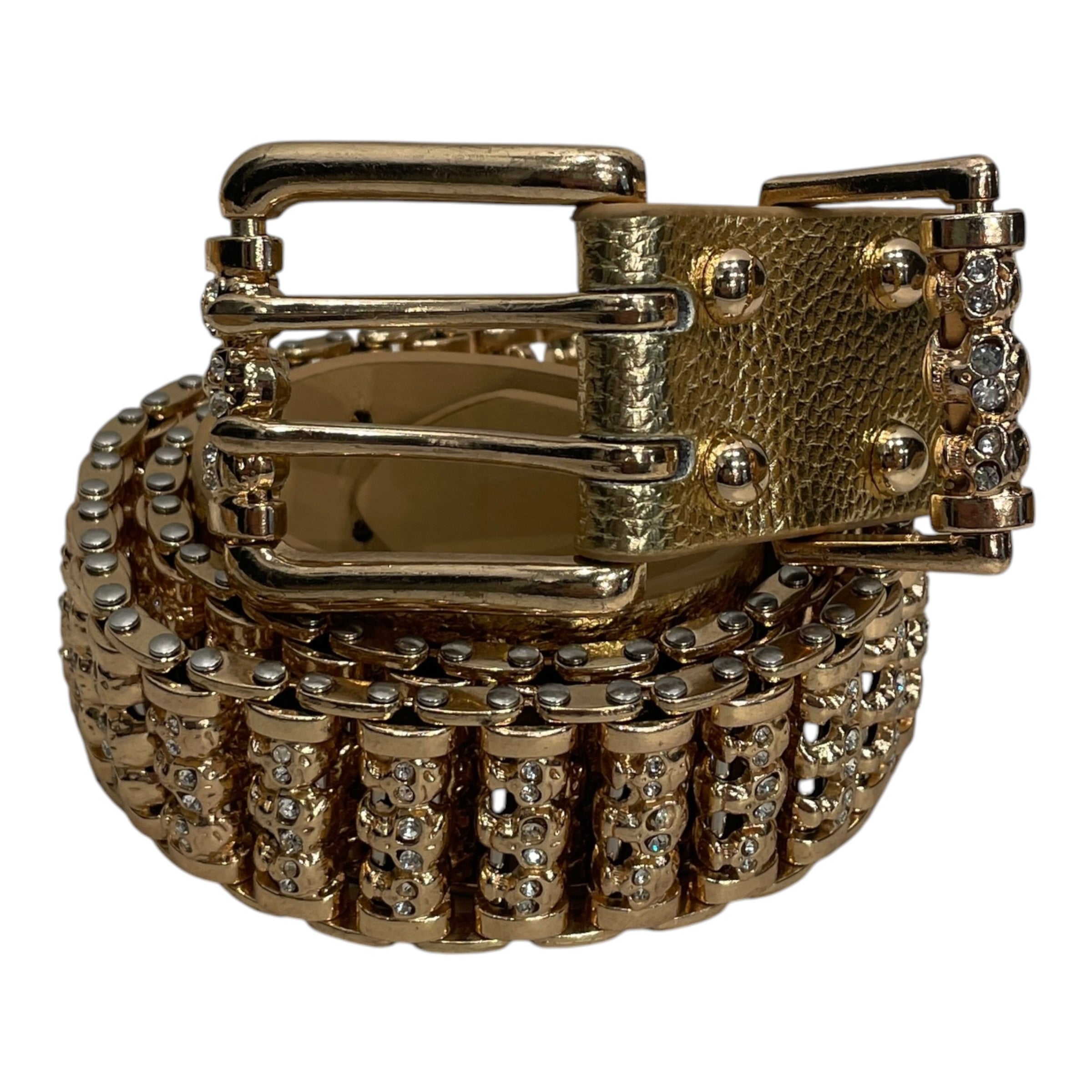 STOLEN ARTS/Belt/All Over Print/GLD/GOLD SKULL ROLLER BELT view 1