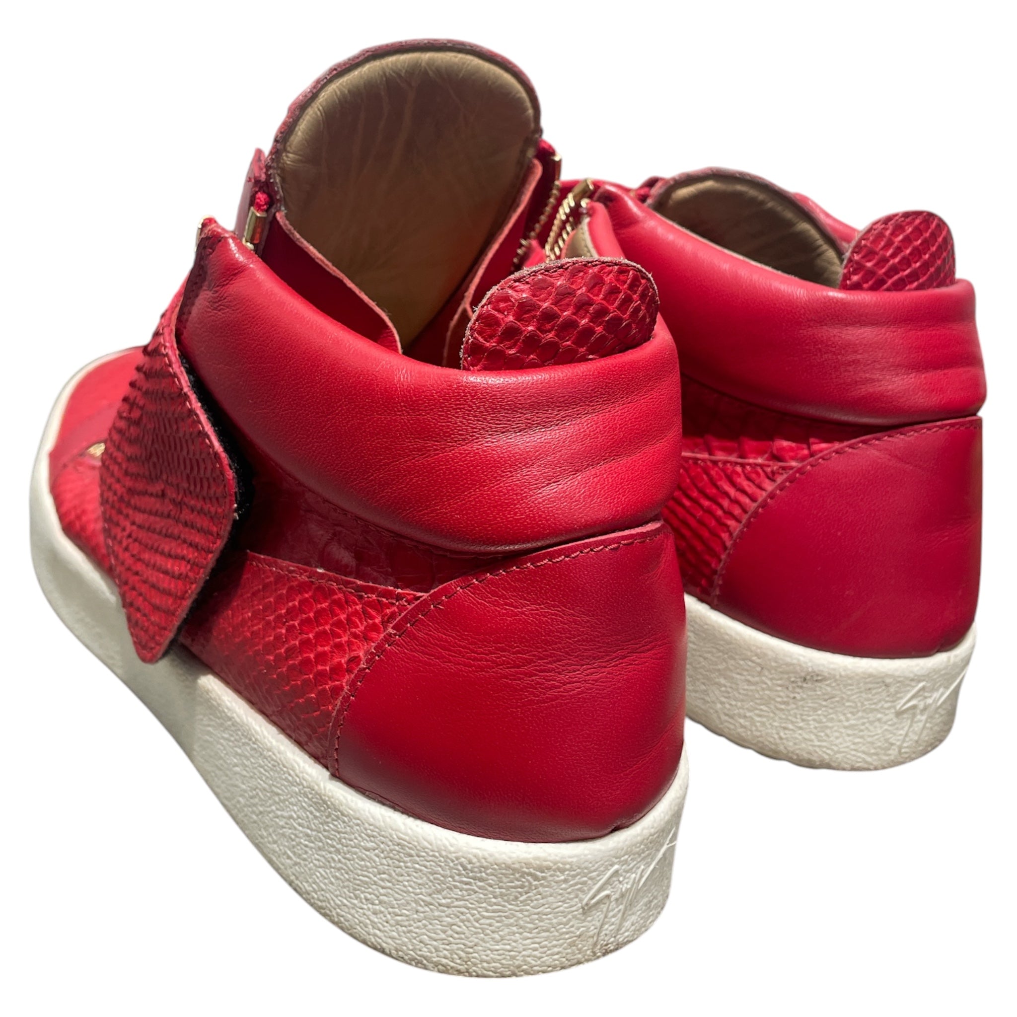 Giuseppe Zanotti/Hi-Sneakers/EU 45/Animal Pattern/RED/Snake Skin Strap Sneaker view 2