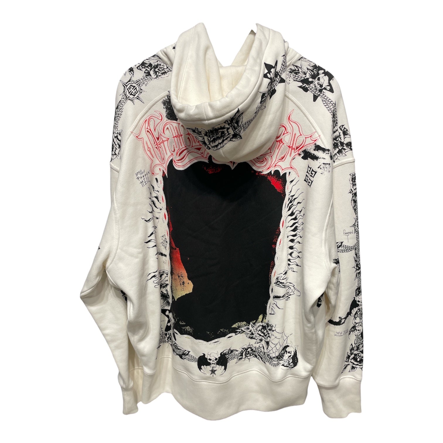 GIVENCHY/Hoodie/L/Graphic/Cotton/WHT/Tattoo-Print view 2