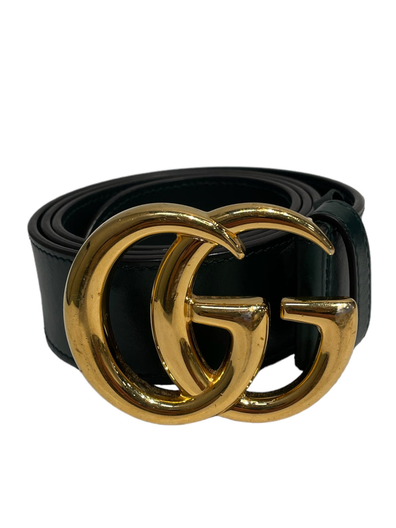 GUCCI/Belt/Leather/GRN/GRN/GOLD GG MONOGRAM