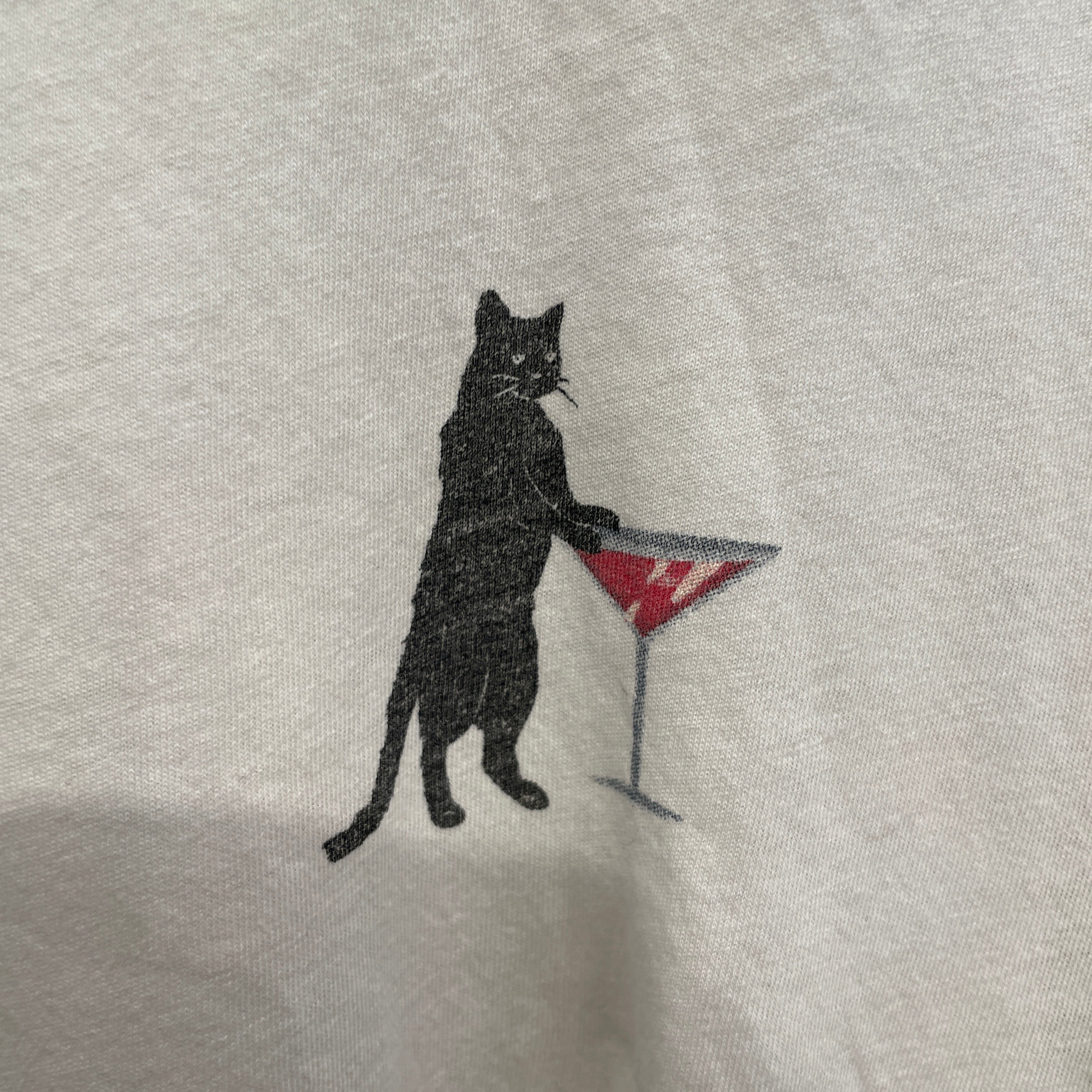 SAINT LAURENT/T-Shirt/S/Cotton/WHT/CAT WINE view 5
