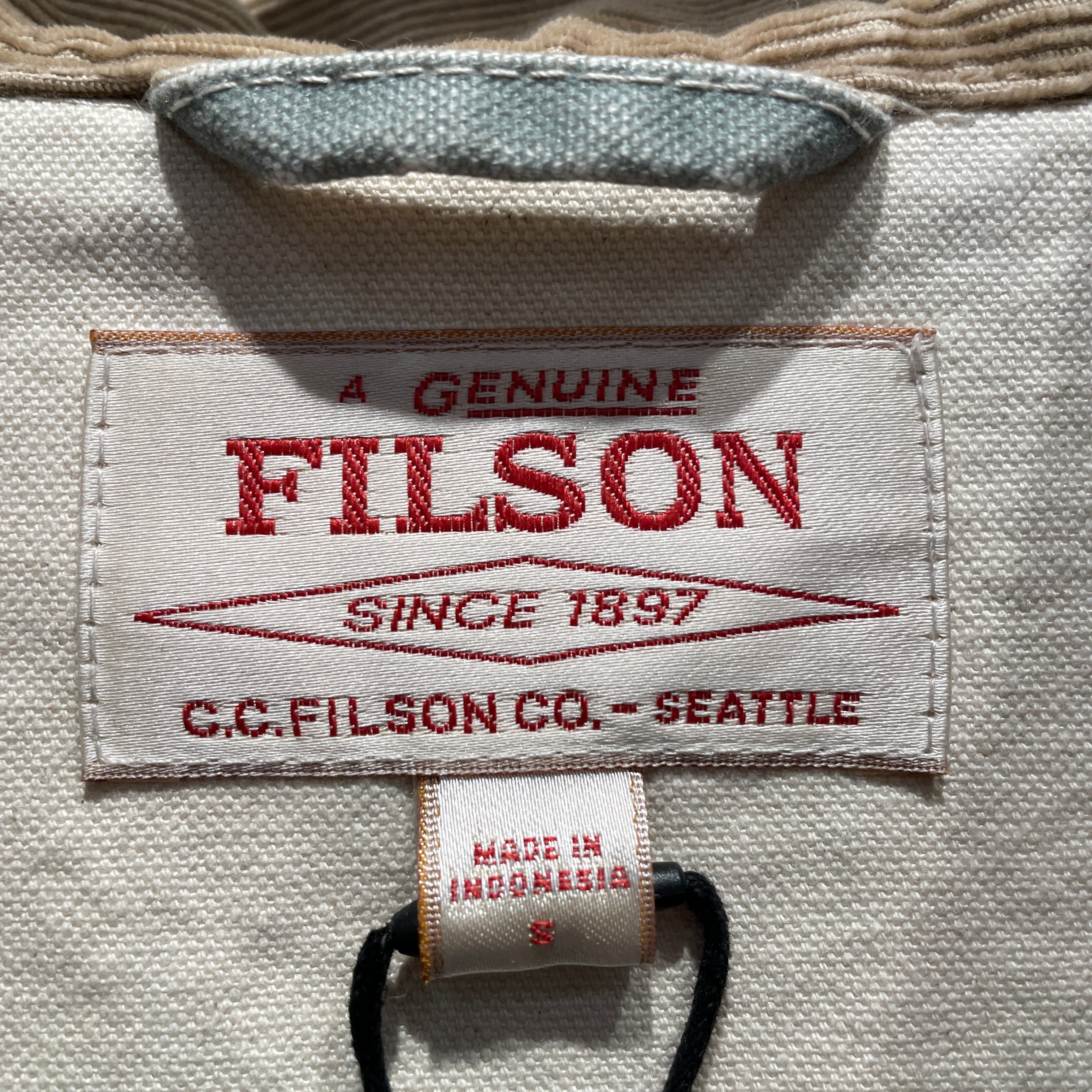 FILSON/Jacket/S/Cotton/MLT/Stripe/Green/Brown stripe cord collar view 3