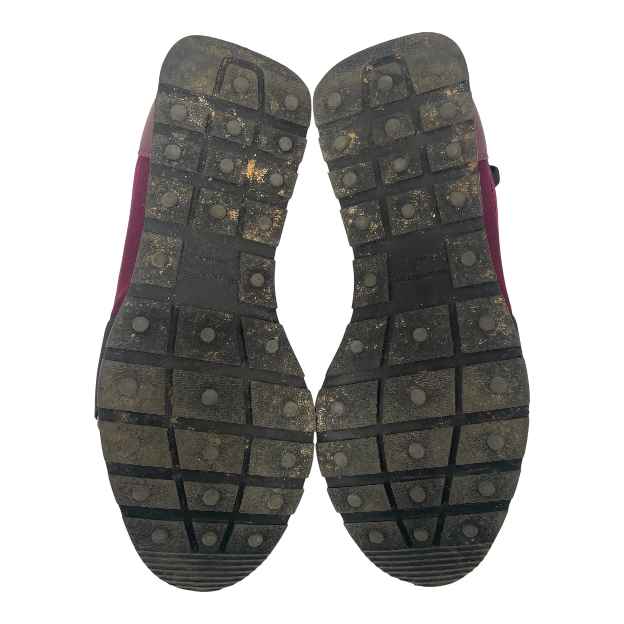 BALENCIAGA/Low-Sneakers/US 6.5/Leather/BRD/balenciage burgundy racerunner view 5