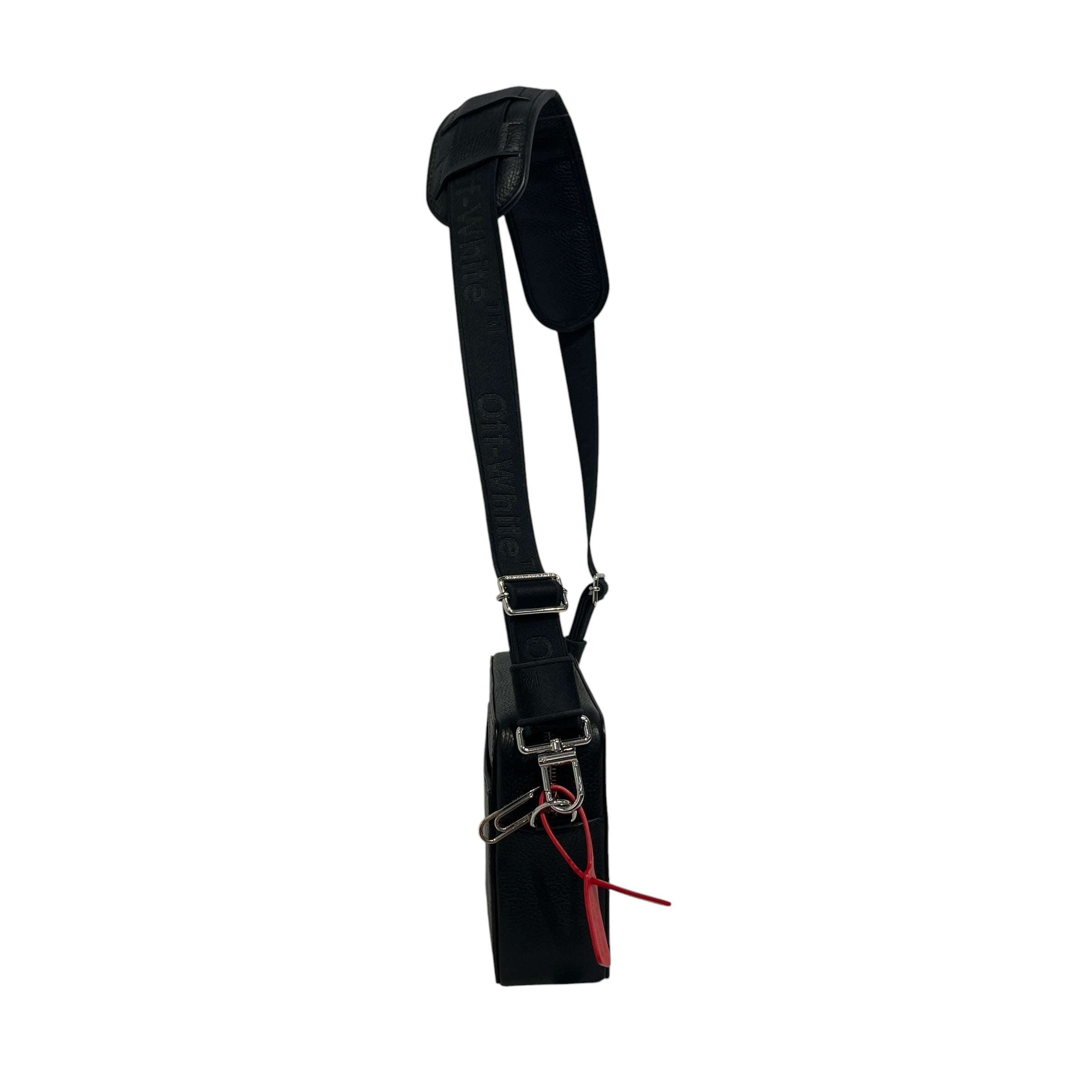 OFF-WHITE/Cross Body Bag/Leather/BLK/diag messenger bag view 3