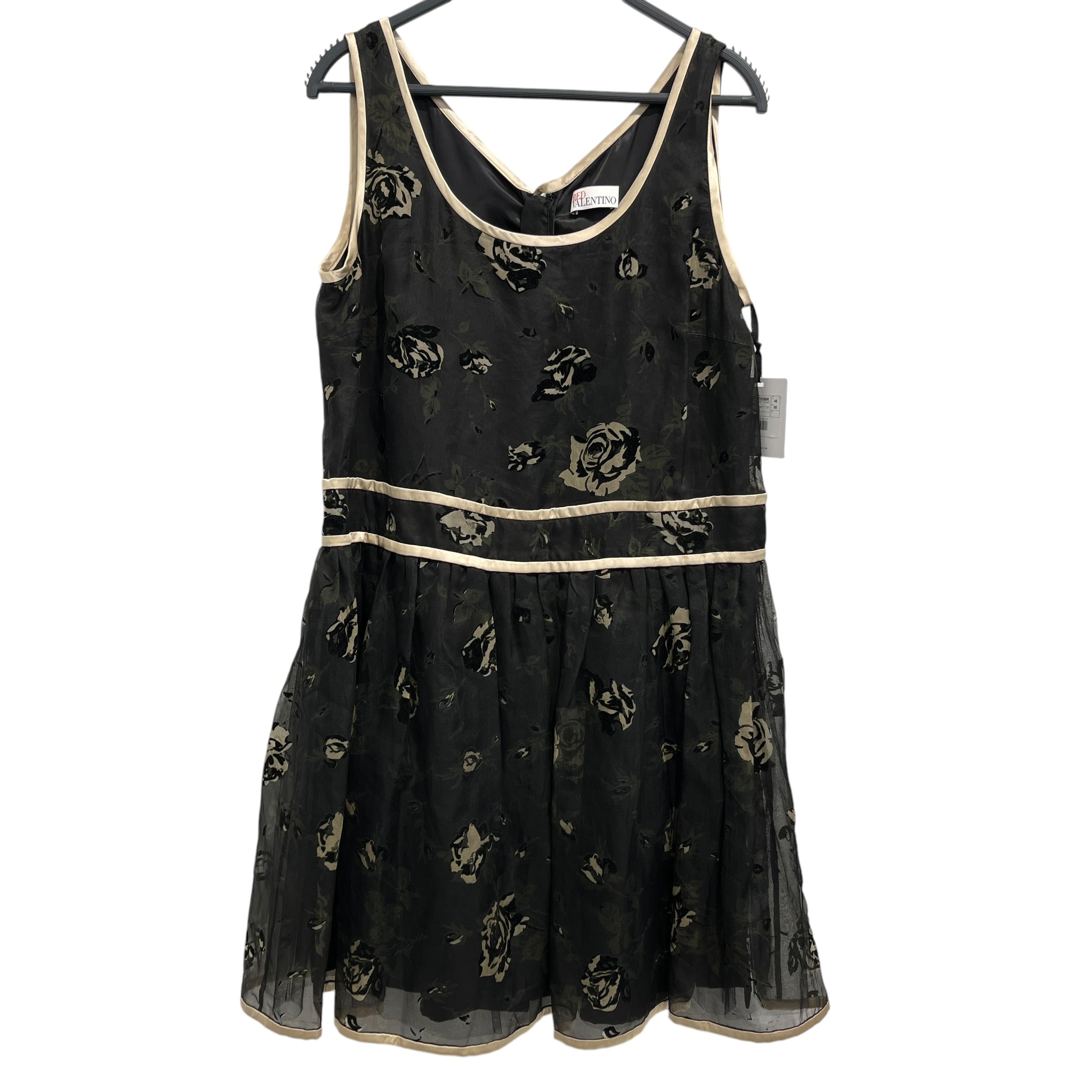 VALENTINO/Camisole Dress/8/Floral Pattern/Polyester/BLK/Abiti Donna view 1
