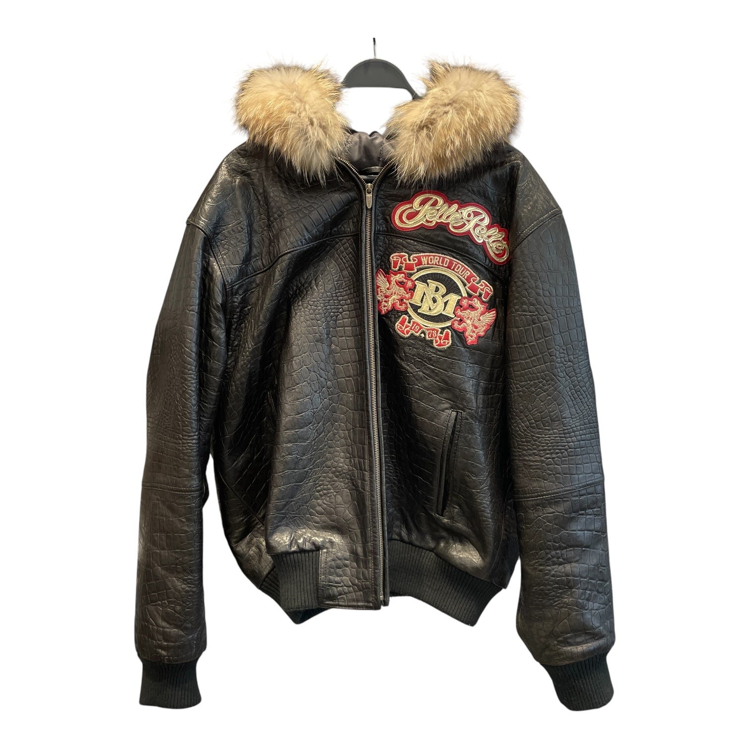 Pelle Pelle/Leather Jkt/XXL/Leather/BLK/Animal Pattern/WORLD TOUR HOODED view 1