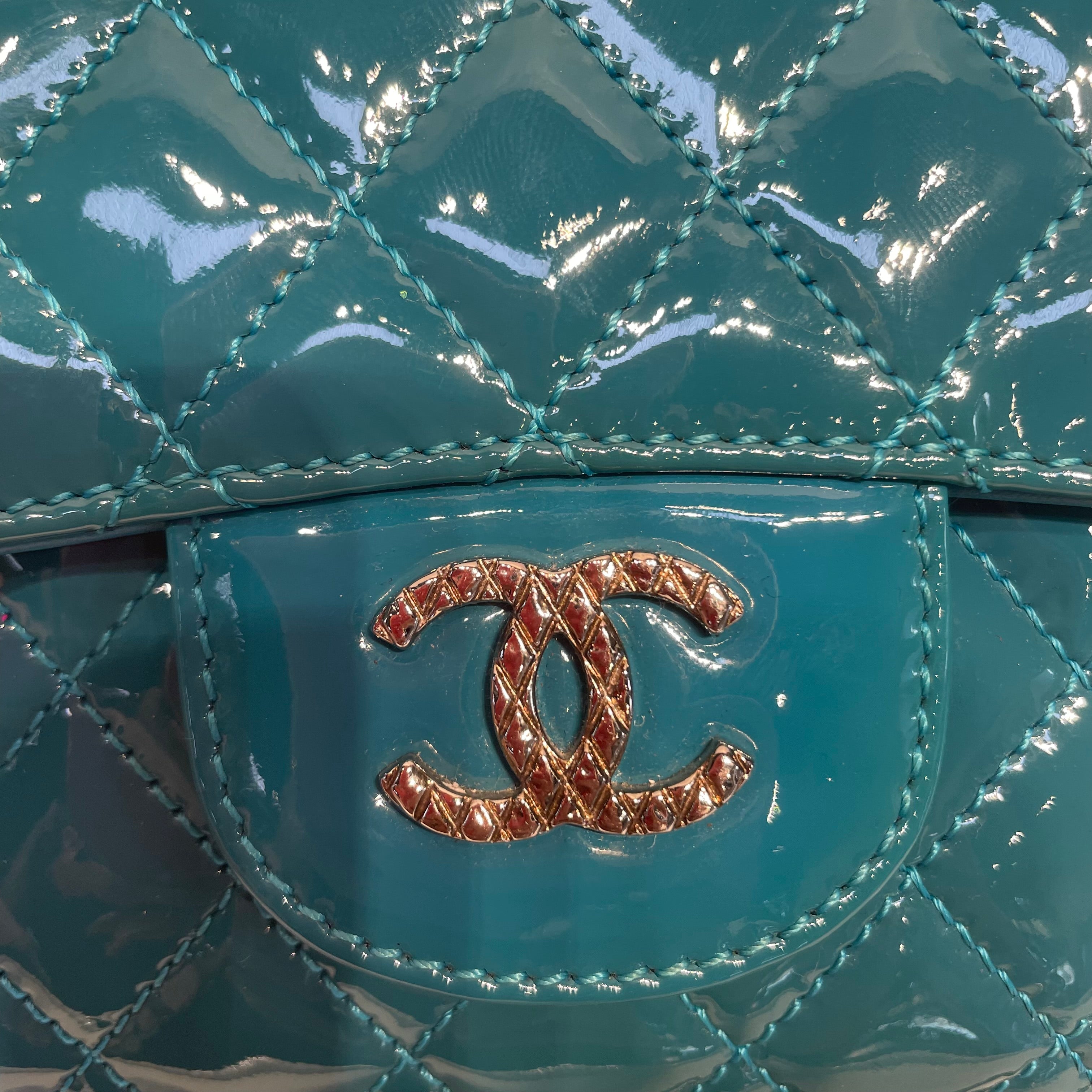 CHANEL/Hand Bag/Leather/BLU/MINI SQUARE TURQ view 8