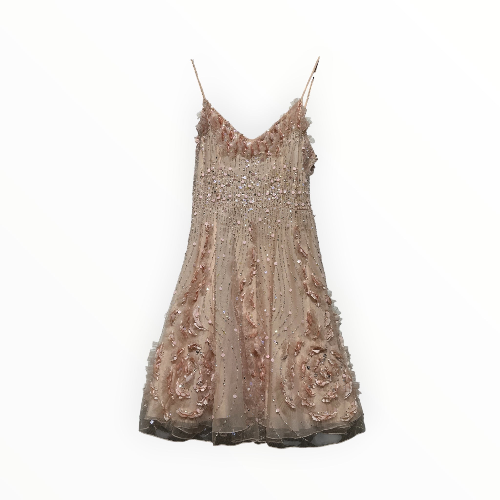 BLUMARINE/Camisole Dress/42/PNK/RHINESTONE SEQUIN APPLIQUE view 1