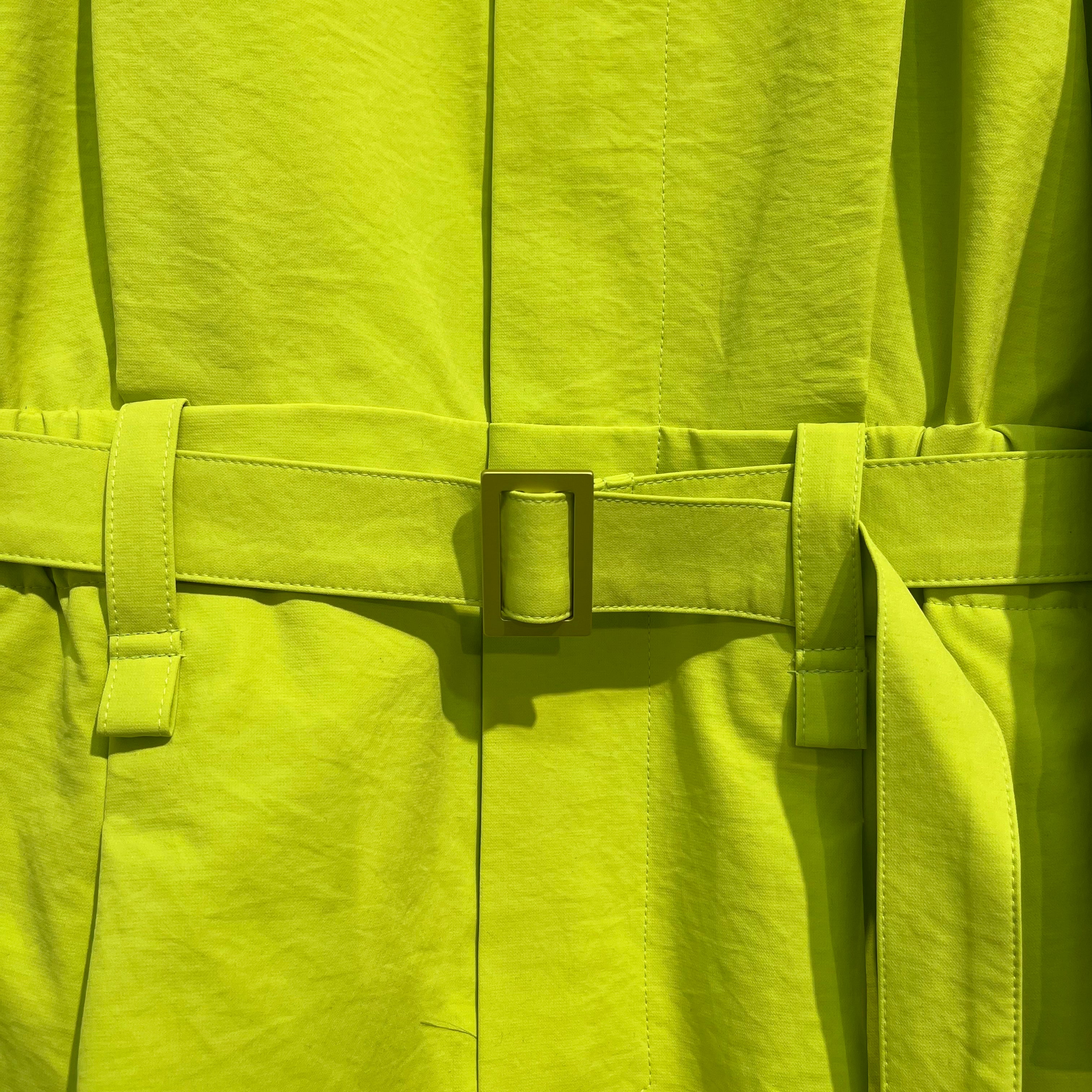 ISSEY MIYAKE/Jumpsuits/2/Polyester/YEL/zip 3/4sleevepoofy highlighter view 4