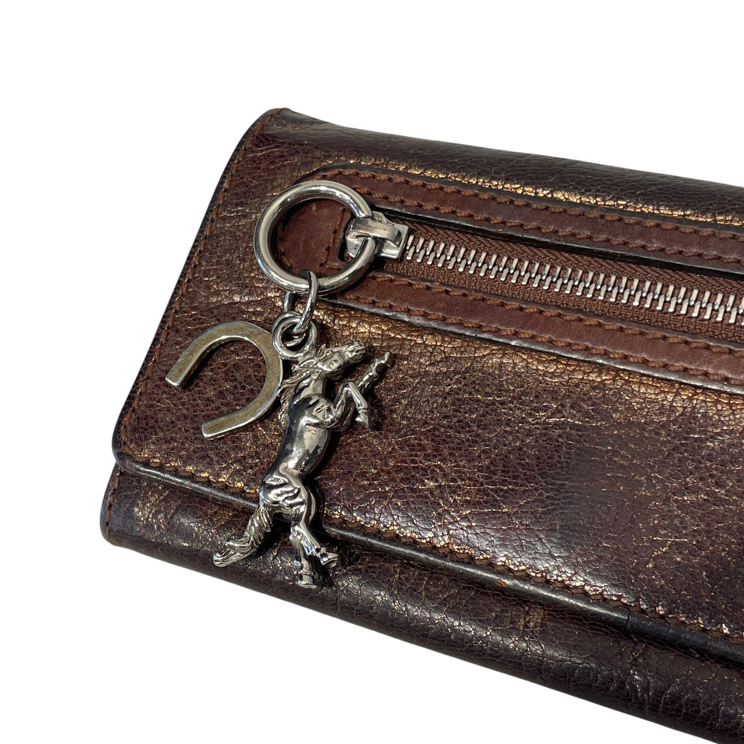 Chloe/Long Wallet/Leather/BRW/L's/HORSE CHARM ZIPPER PULL view 4
