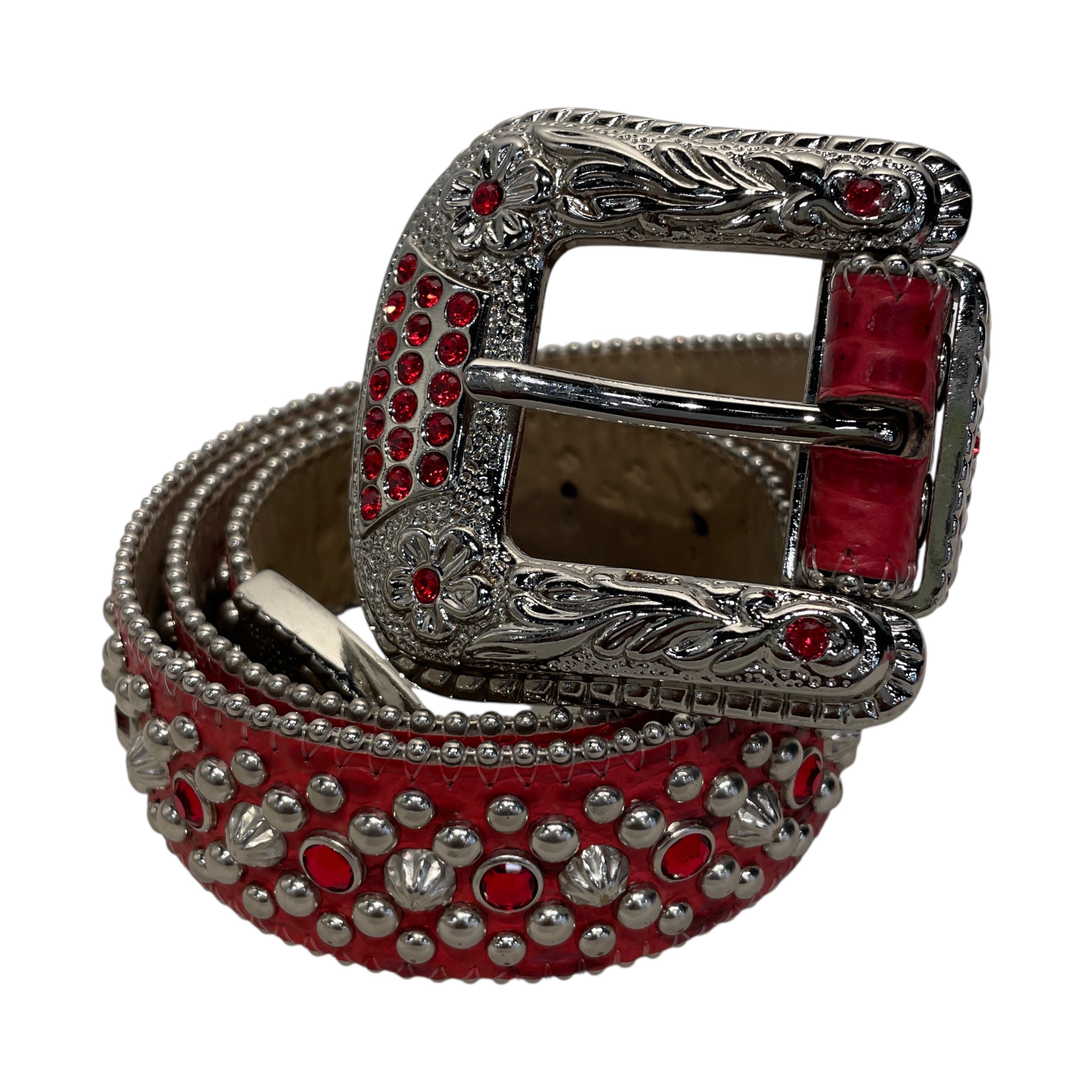 b.b.simon/Belt/All Over Print/Leather/RED/ view 1