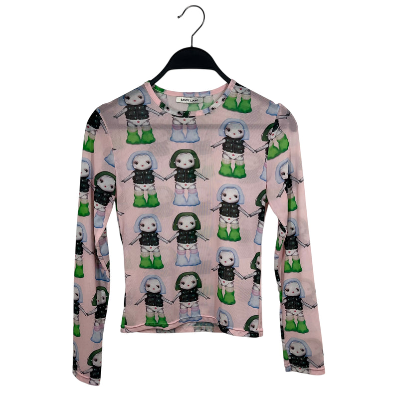 Sandy Liang/LS Cut & Sew/XS/All Over Print/Nylon/PNK/Doll Print