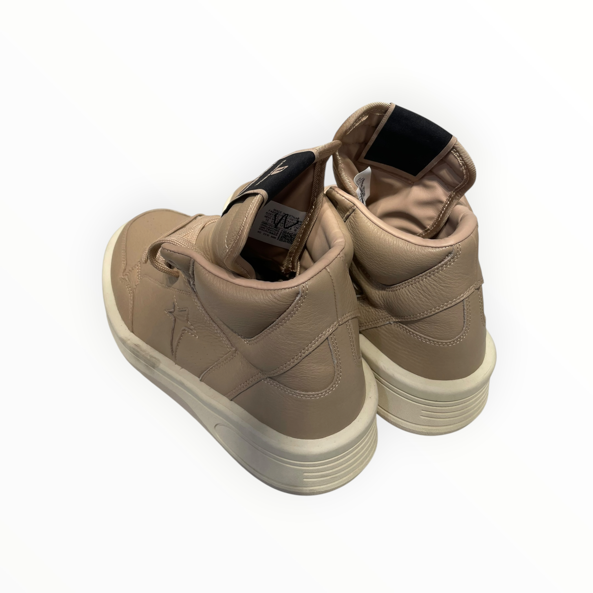 RICK OWENS DRKSHDW/CONVERSE/Hi-Sneakers/US 12/Leather/BEG/turbowpn view 2