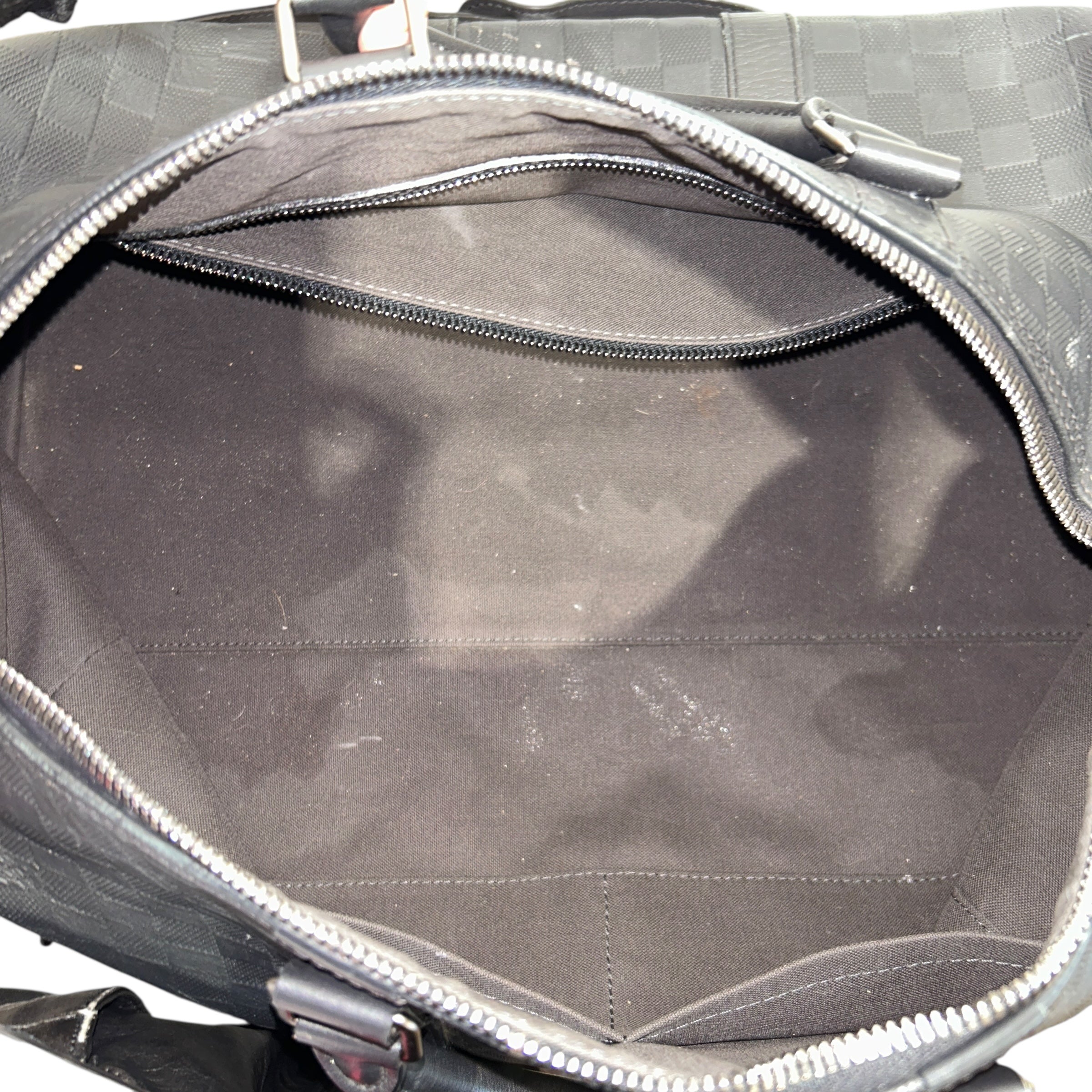 LOUIS VUITTON/Bag/Leather/BLK/Keepall Bandouliere view 4