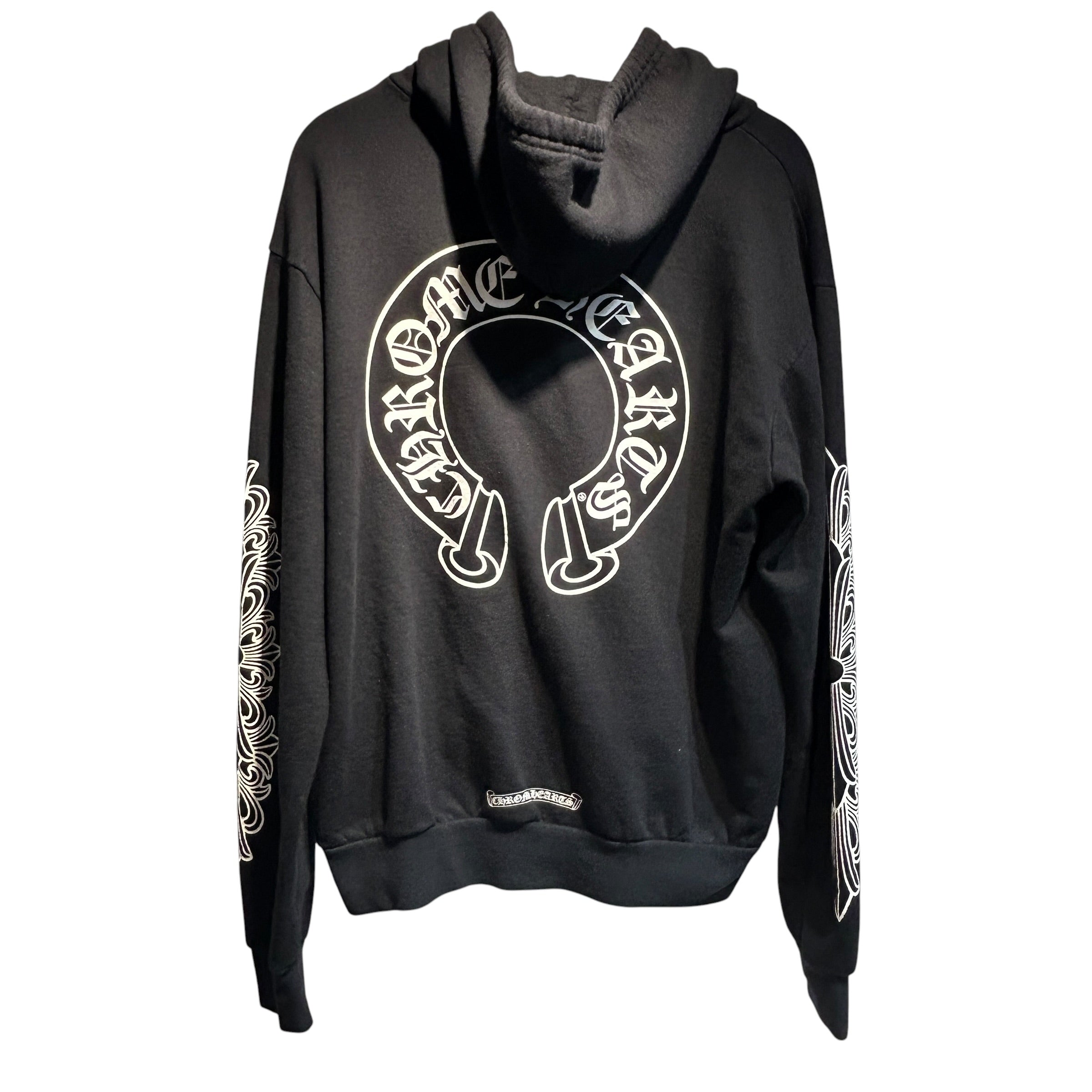 CHROME HEARTS/Zip Up Hoodie/M/Graphic/Cotton/BLK/dagger zip horseshoes view 2