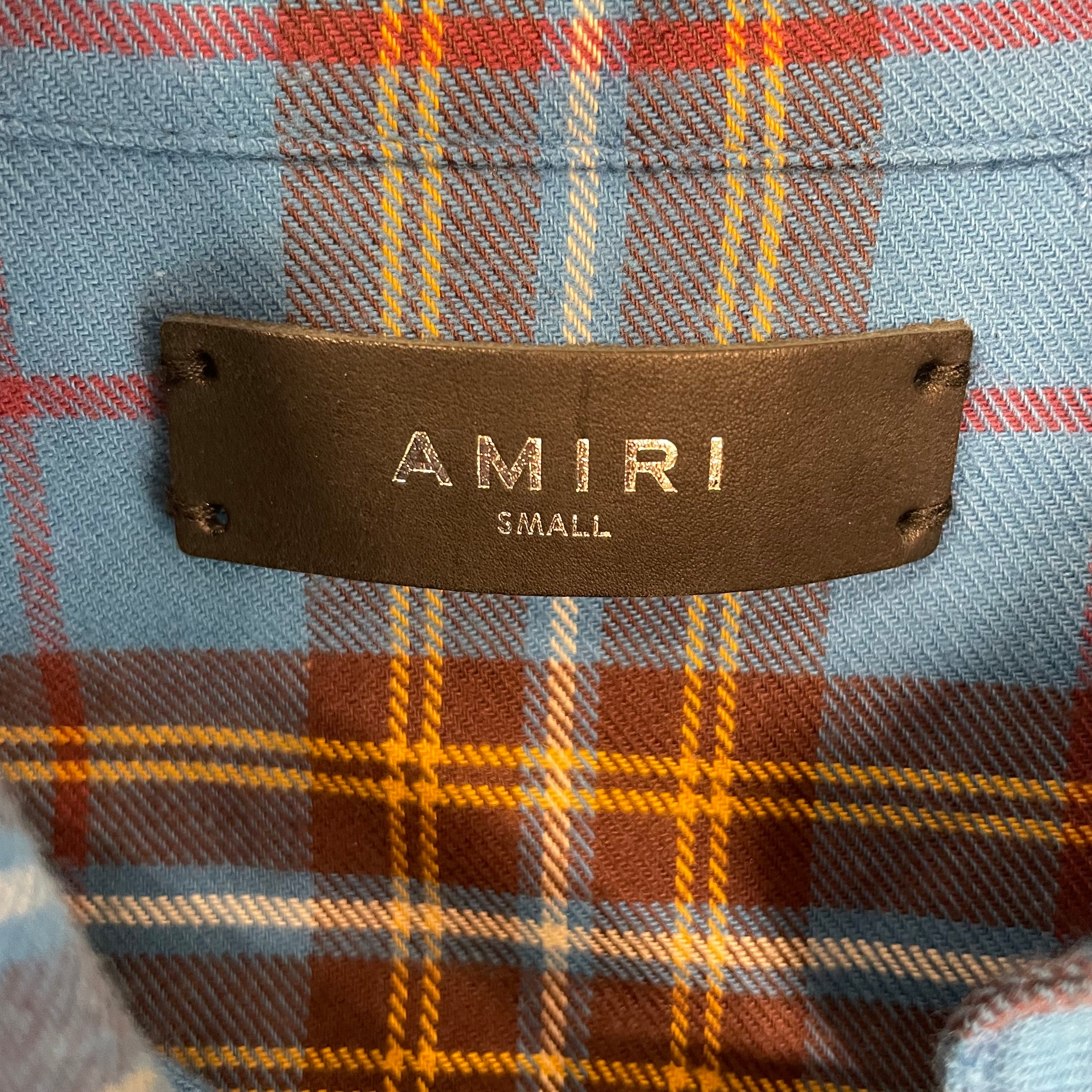 AMIRI/Flannel Shirt/S/Cotton/BLU/Plaid/AMIRI BLUE PLAID FLANNEL view 3