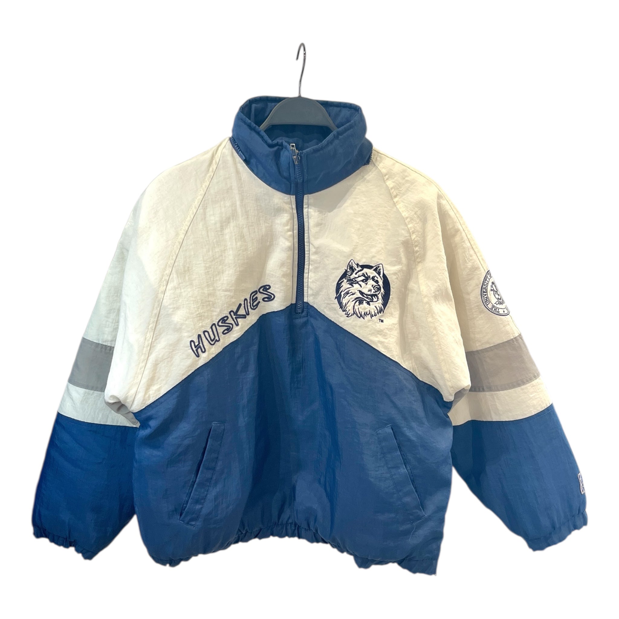 PRO PLAYER/Souvenir Jkt/XL/Nylon/WHT/Pullover/All Over Print/UNCONN HUSKIES view 1