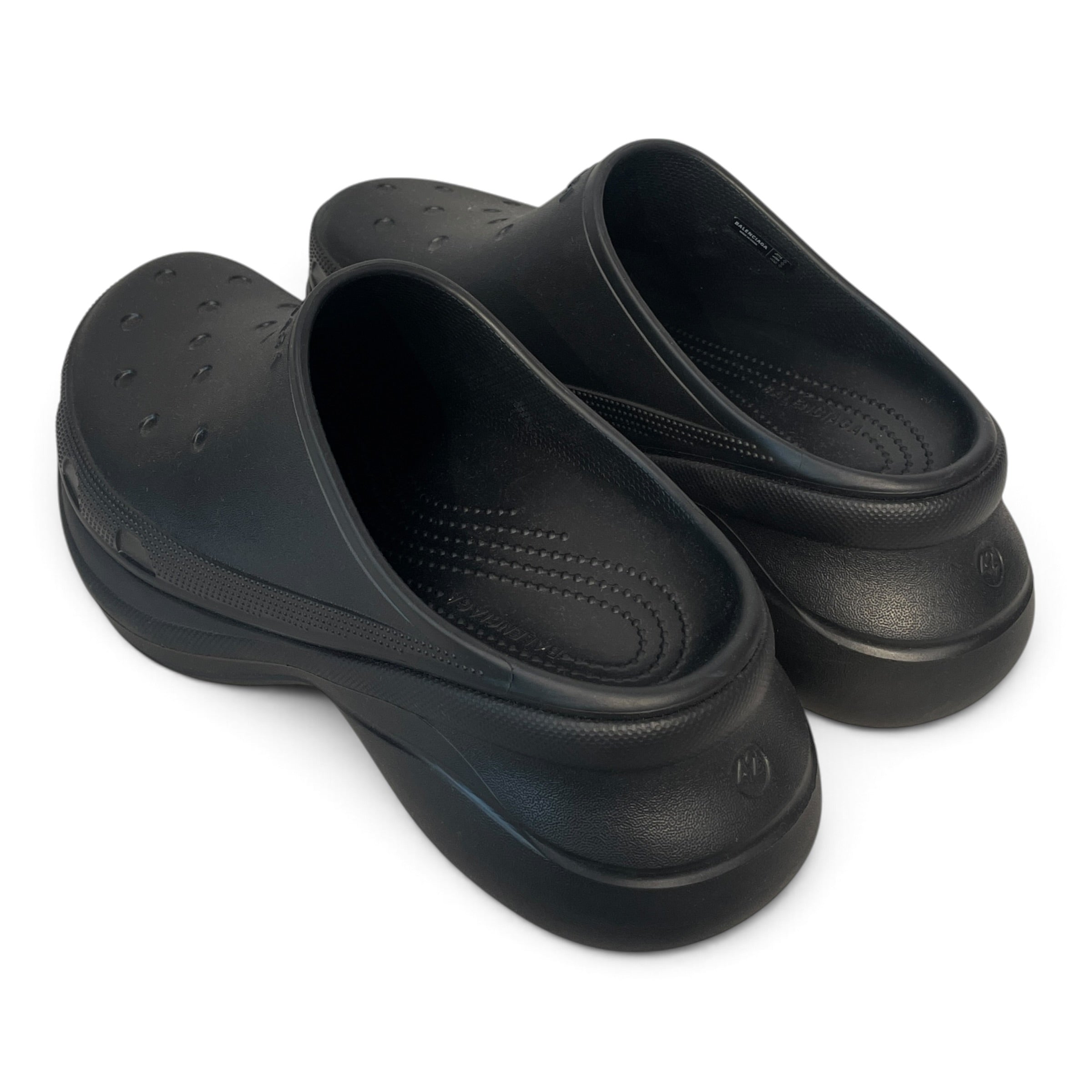 BALENCIAGA/Sandals/EU 38/BLK/croc mule view 2