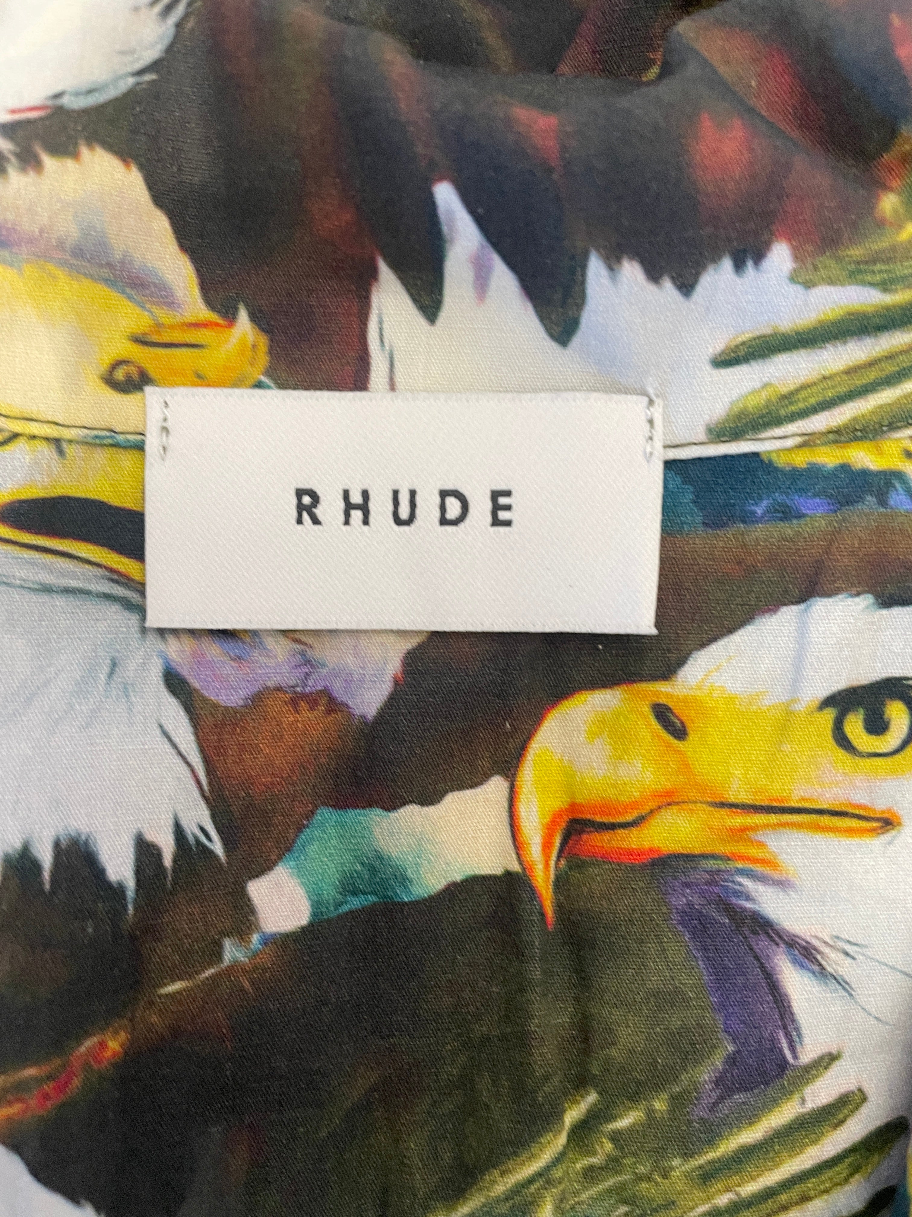 RHUDE/SS Shirt/M/Cotton/GRN/All Over Print/EAGLE view 3