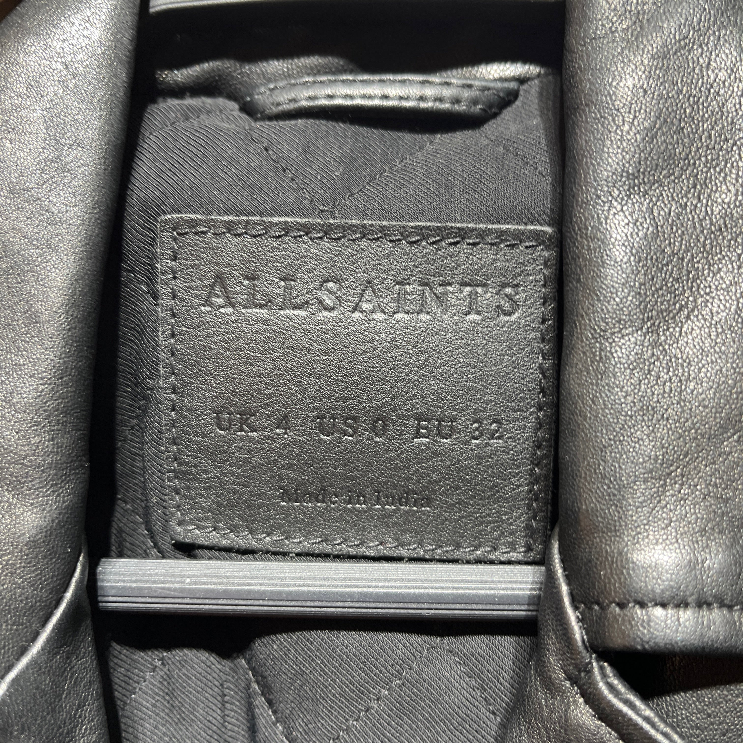 ALLSAINTS/Leather Jkt/0/Leather/BLK/ Quilted Shoulders Moto view 3