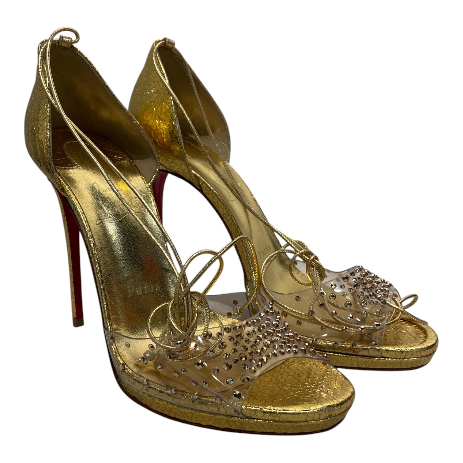 Christian Louboutin/Heels/EU 38/GLD/diamond view 1