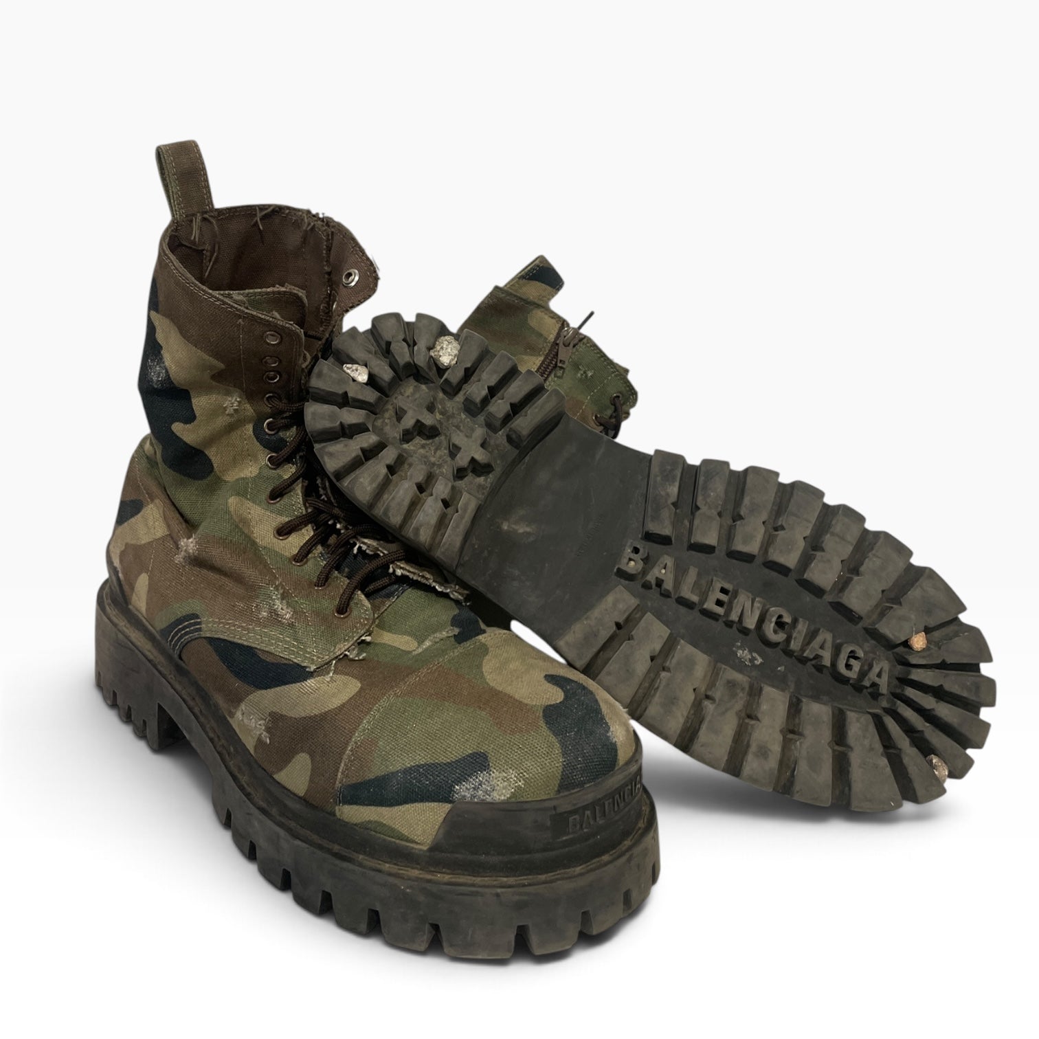BALENCIAGA/Shoes/US 9/Camouflage/Cotton/GRN/CAMO STRIKER BOOT view 3