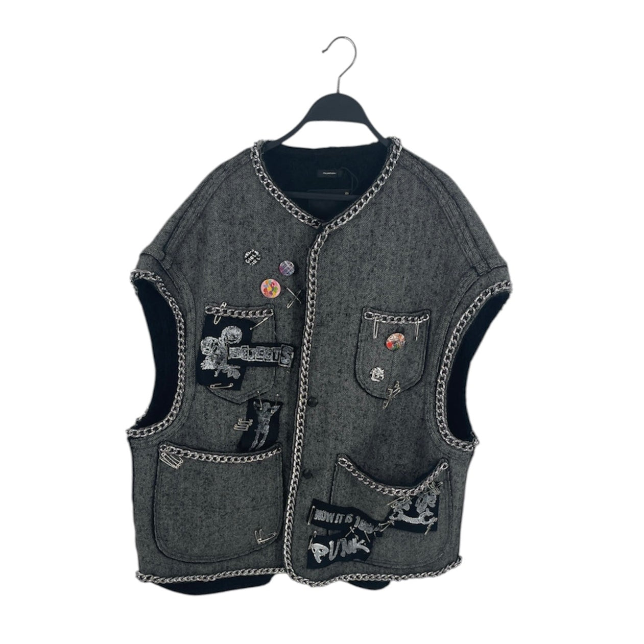 R13/Vest/L/Wool/GRY/HERRINGBONE SLEEVELESS JACKET view 1