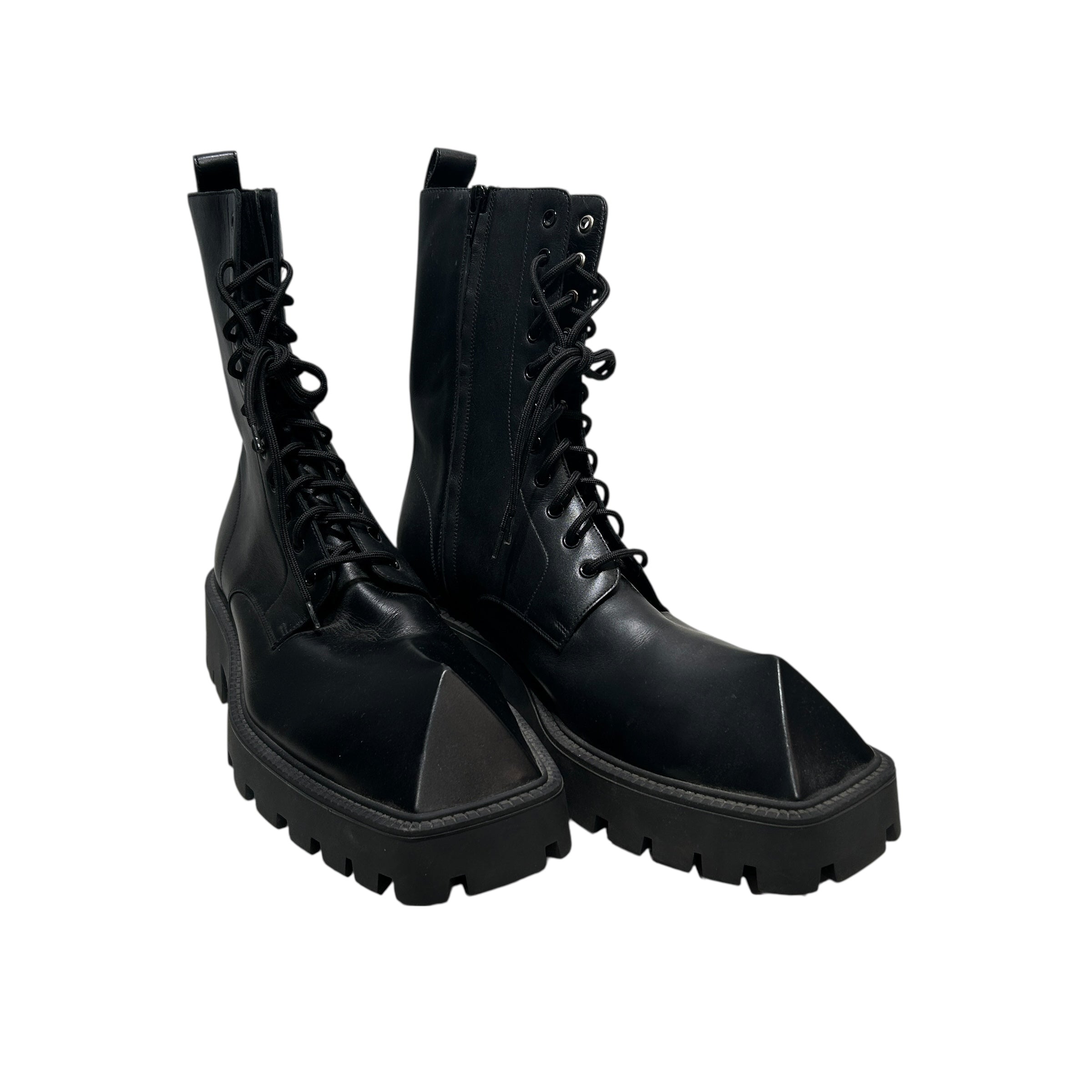 BALENCIAGA/Lace Up Boots/EU 45/Leather/BLK/RHINO BOOT view 1