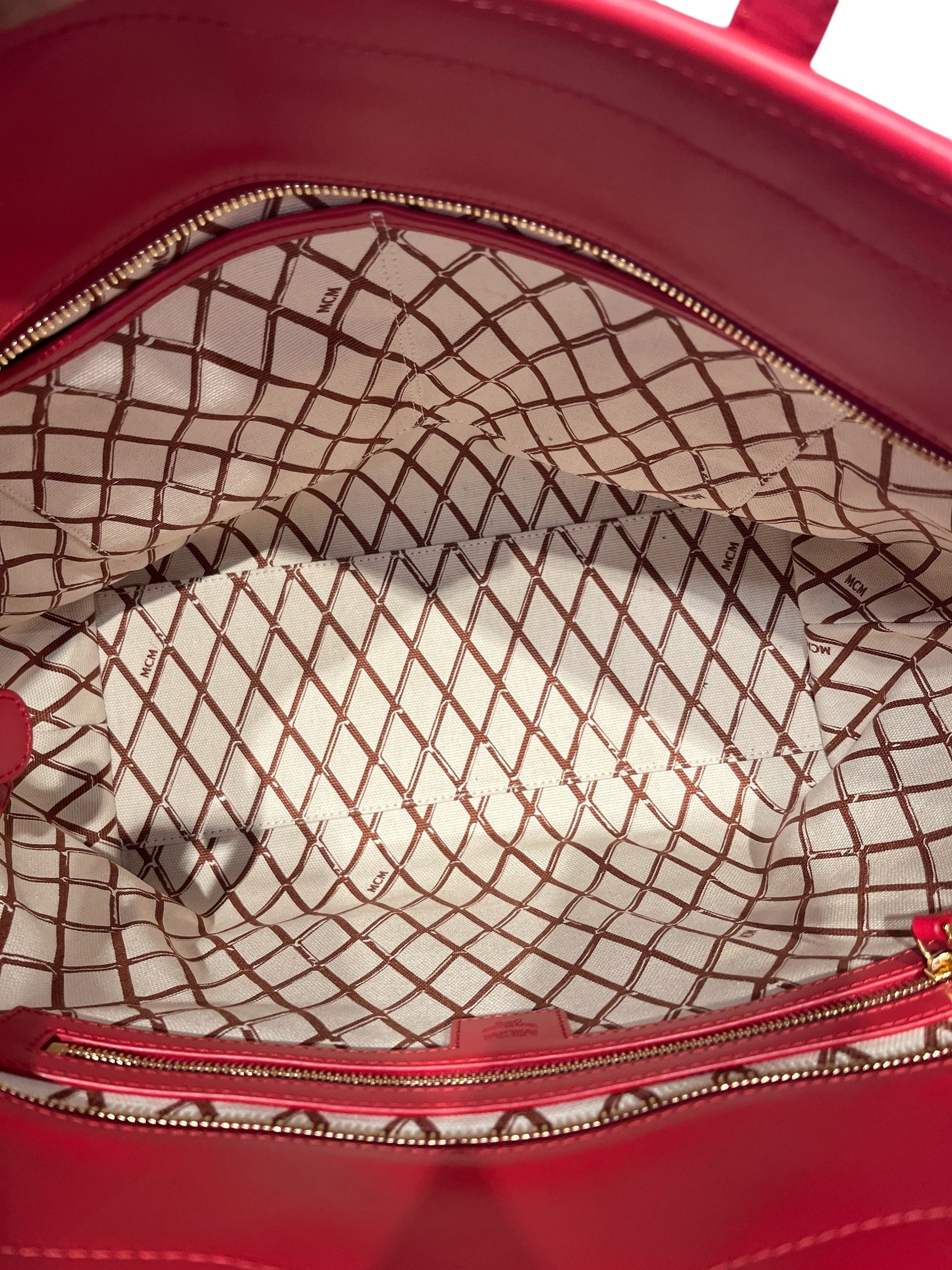 MCM/Tote Bag/Monogram/Leather/RED/5072H view 3