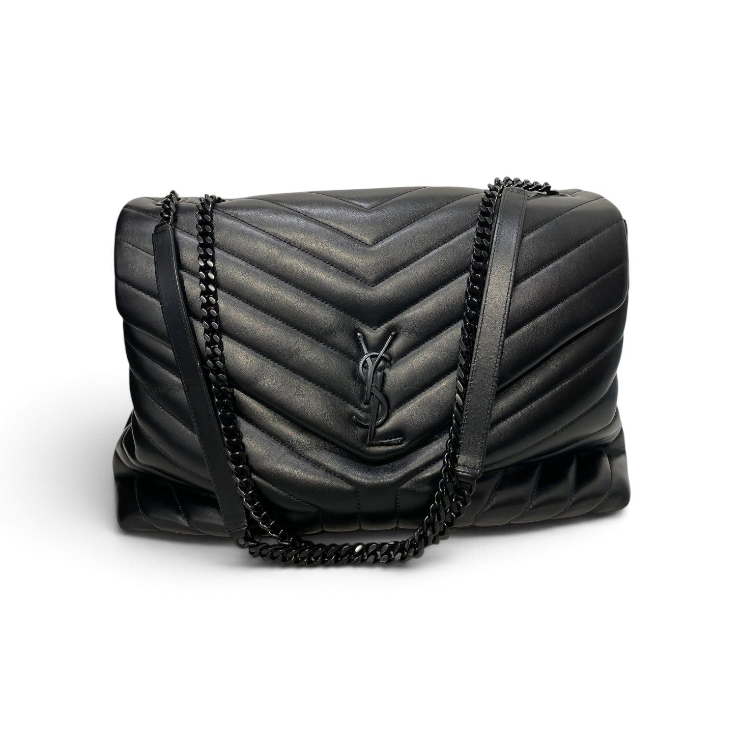 YVES SAINT LAURENT/Cross Body Bag/Leather/BLK/LG Loulou Quilted BLK Hardware view 6