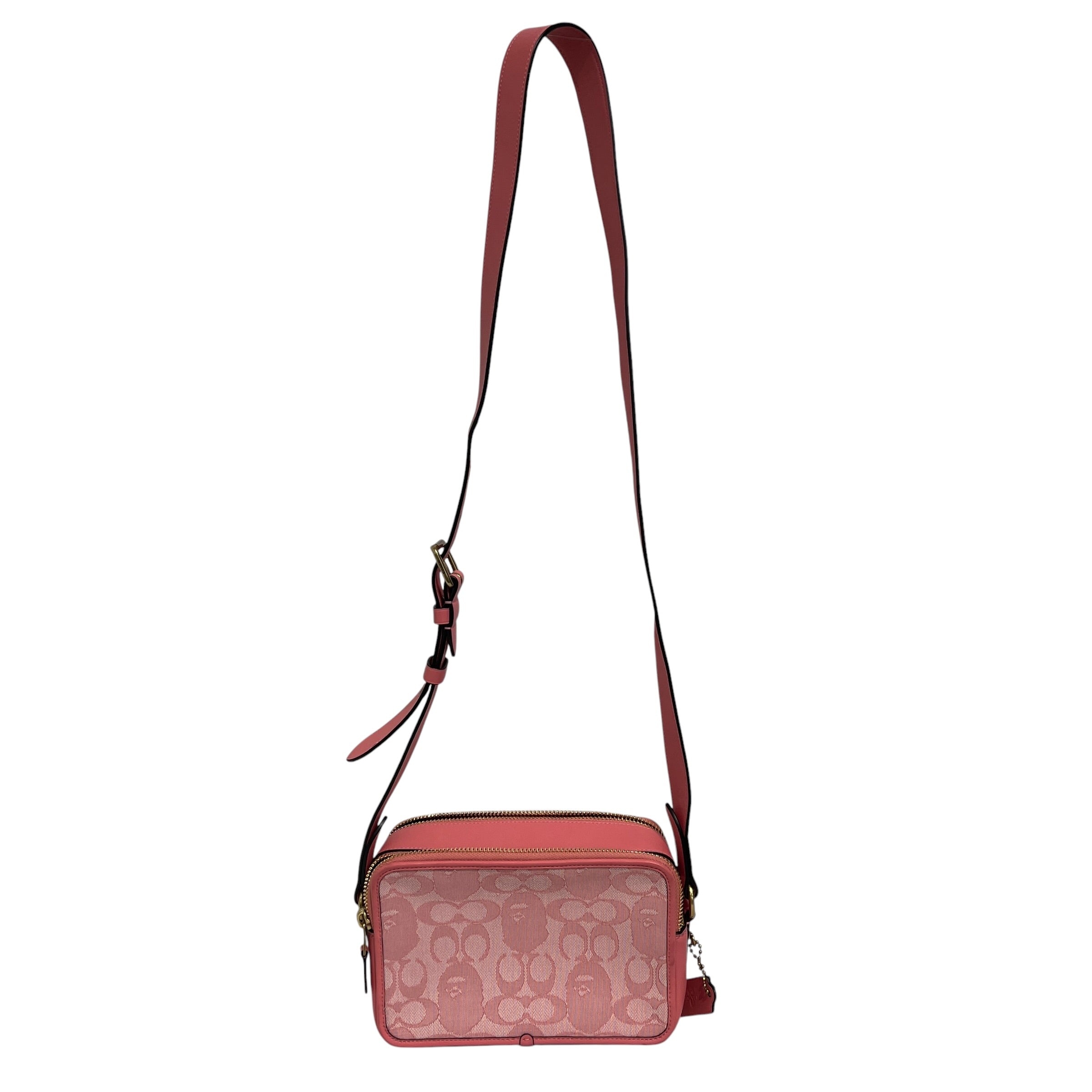 COACH/A BATHING APE/Cross Body Bag/Monogram/Leather/PNK/Bape Head repeat view 1