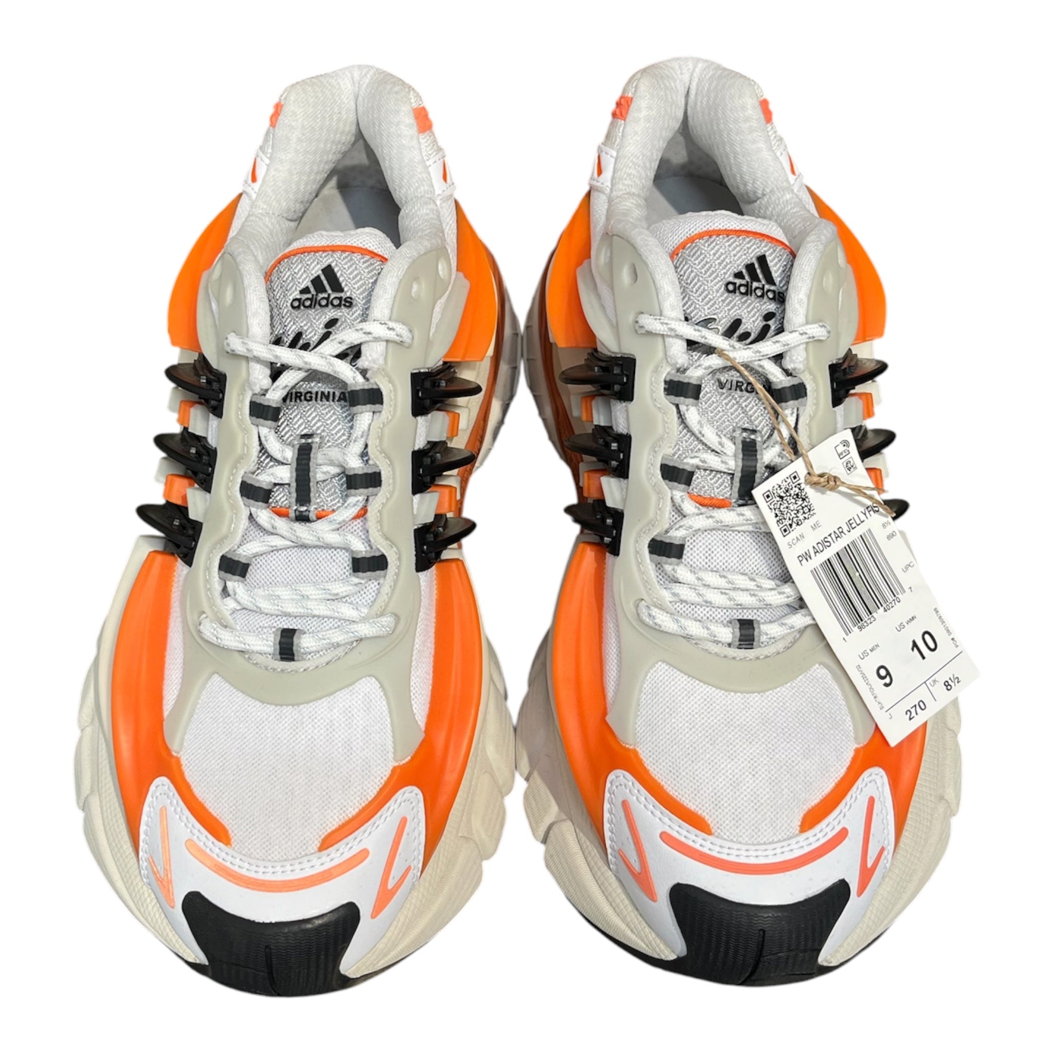 adidas/Low-Sneakers/US 9/WHT/JELLYFISH ORANGE ACC view 6