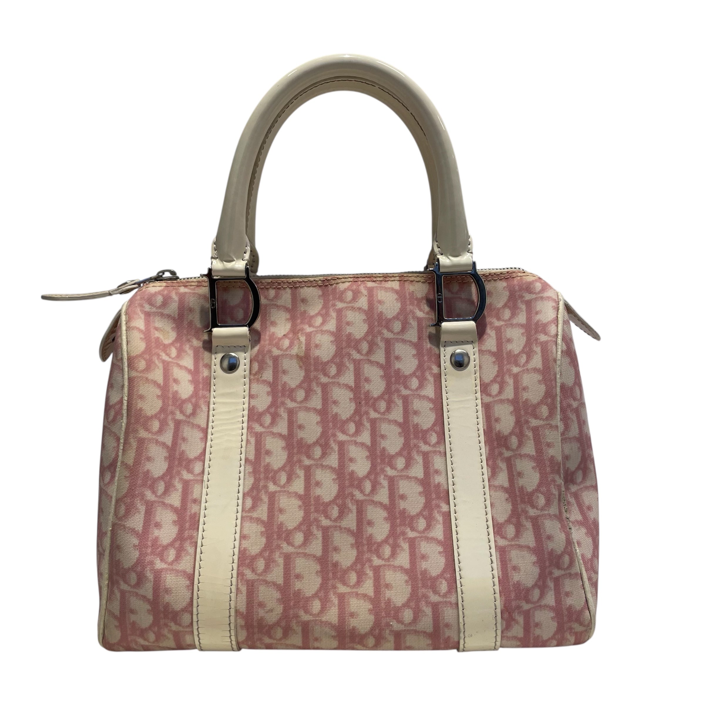 Christian Dior/Hand Bag/All Over Print/Leather/PNK/pink print hand bg pink/white view 1