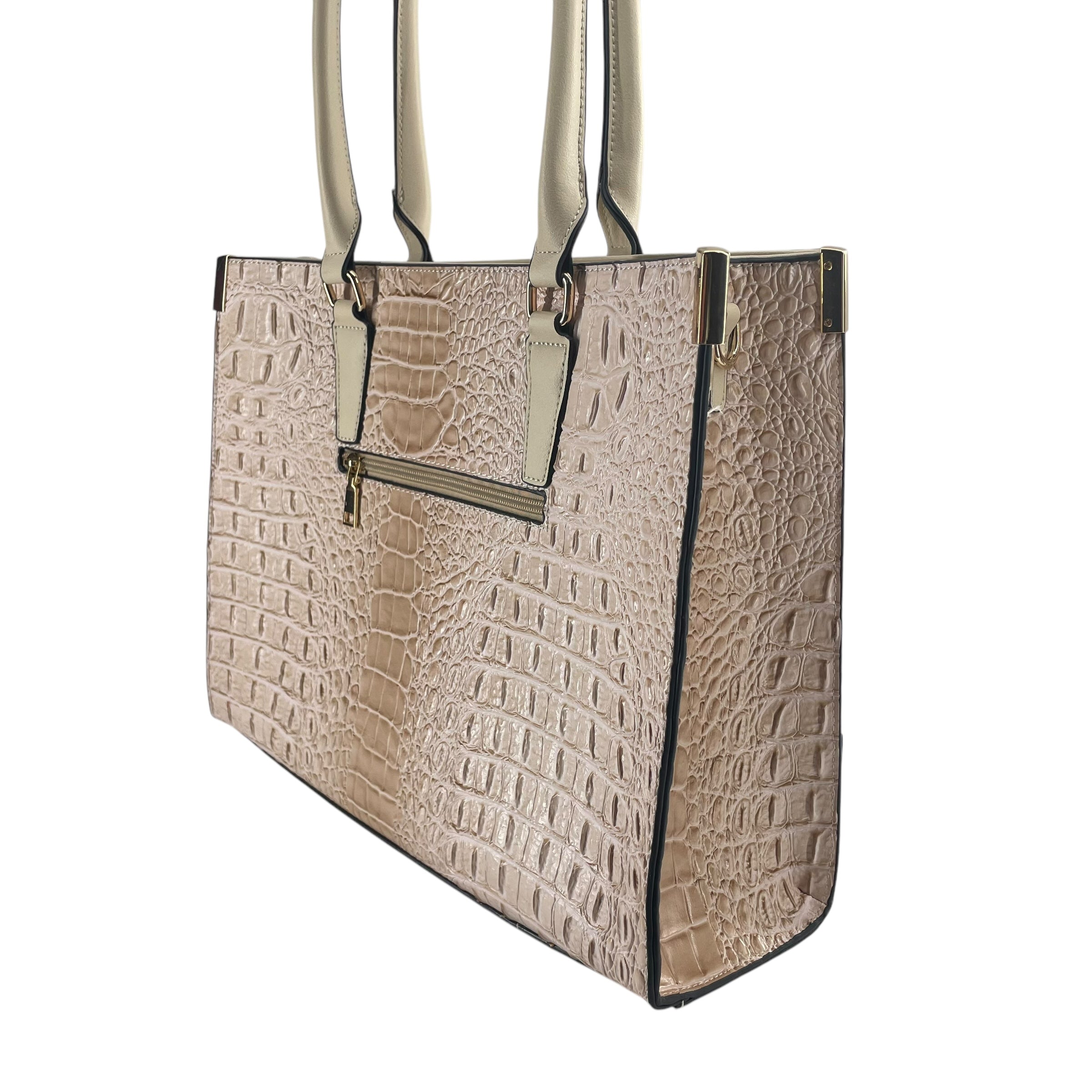 FABRIANO ITALIA/Hand Bag/Leather/BEG/CROC EMBOSSED view 3
