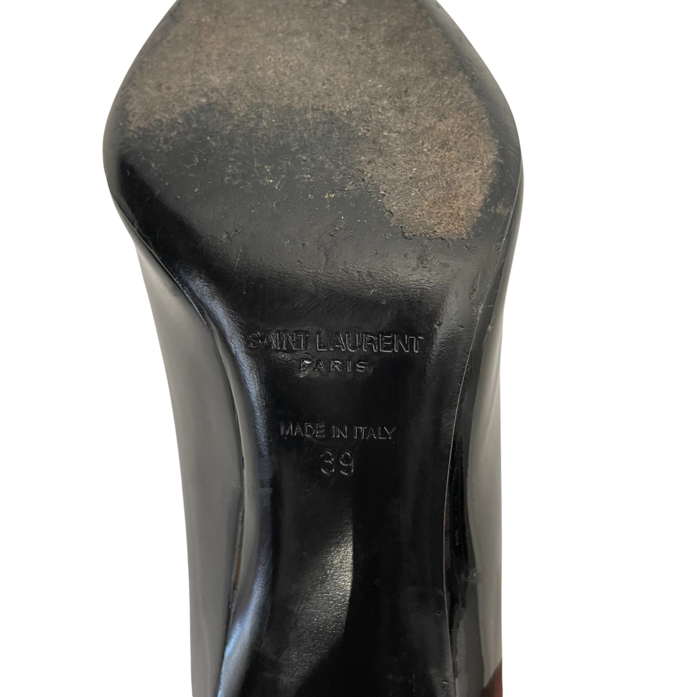 SAINT LAURENT/Heels/EU 39/Leather/BLK/V-Tip/opyum heels view 8